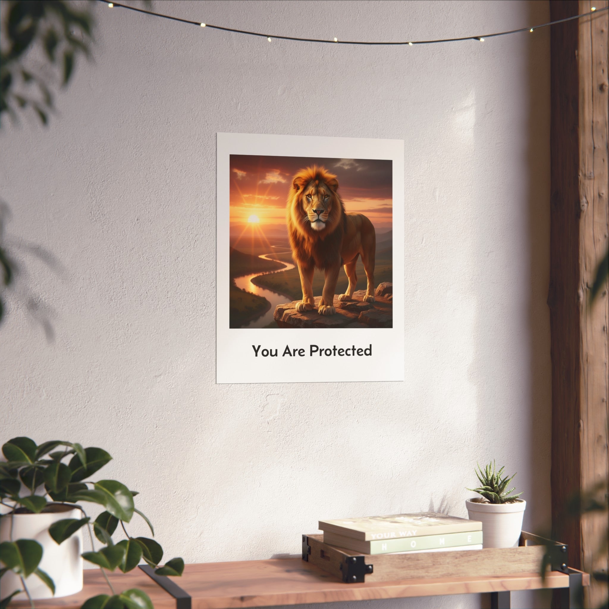 "You Are Always Protected" - Lion Calm Corner Art