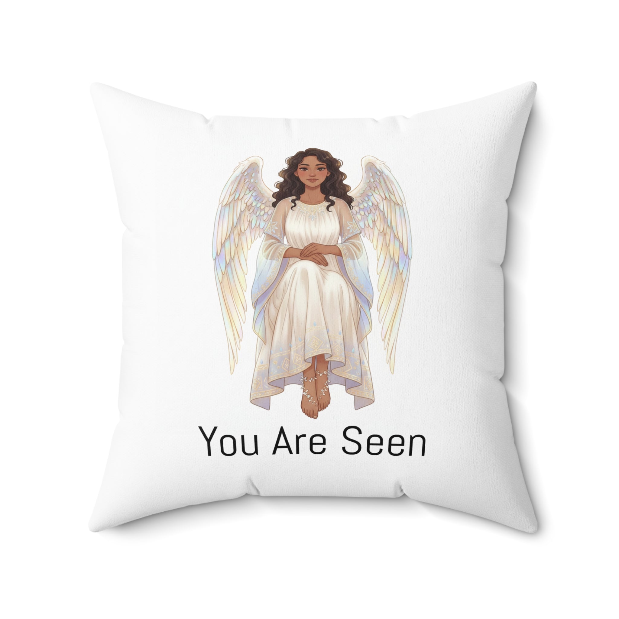 Inspirational Angel Pillow — "You Are Always Loved / You Are Seen" Decorative Throw Pillow