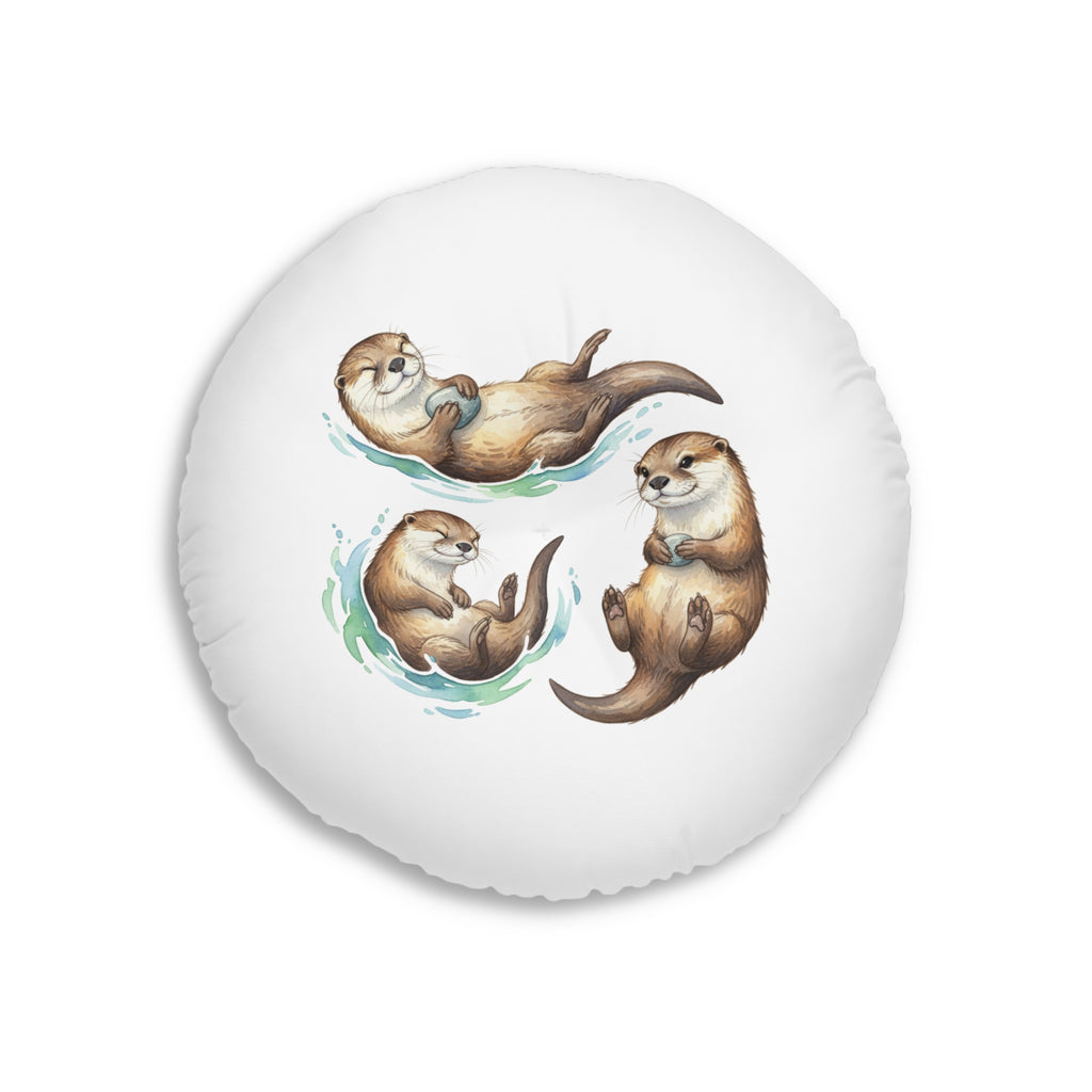 Calming Whale "Breathe Deeply" /  Playful Otter Floor Pillow