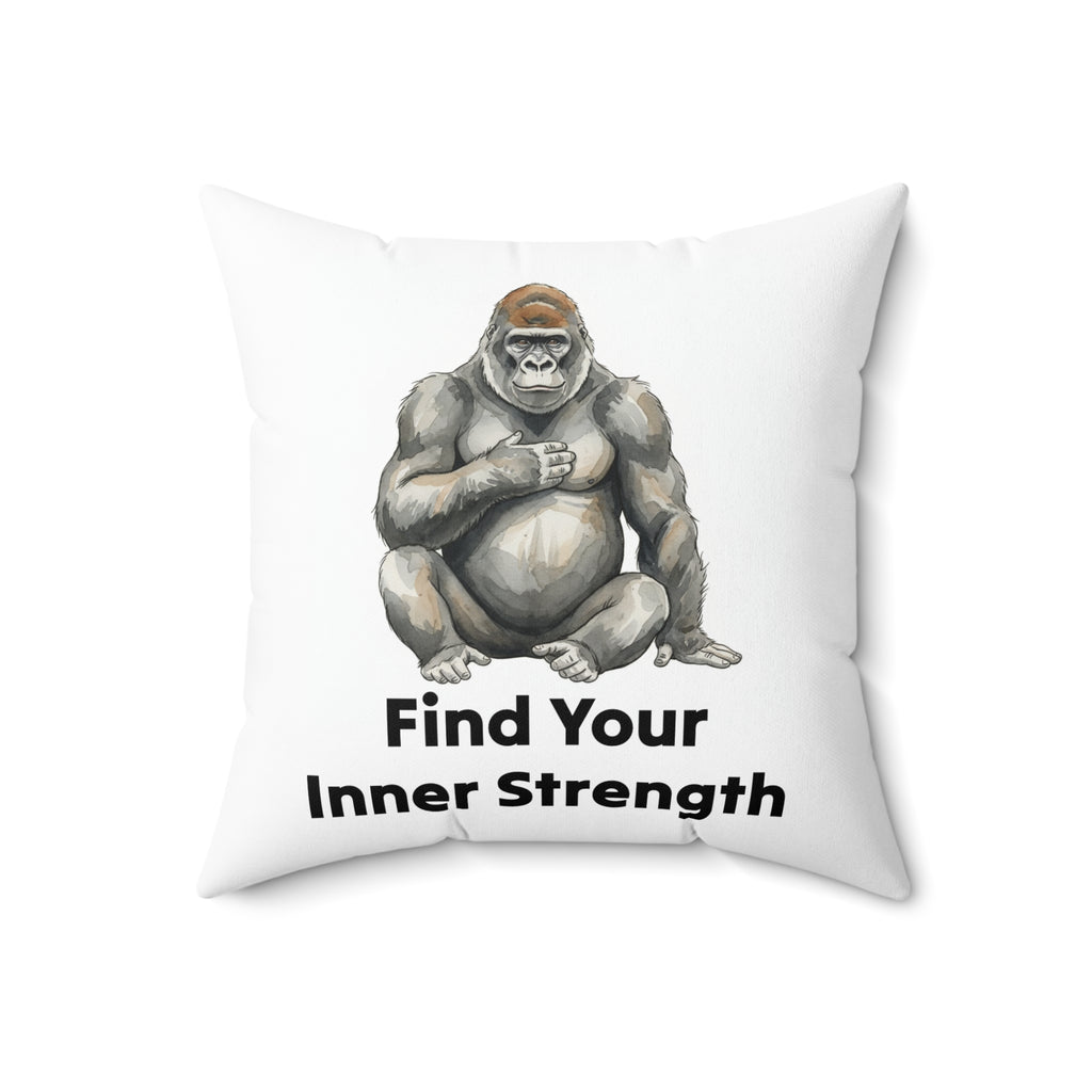 Gorilla 'Find Your Inner Strength' Decorative Pillow