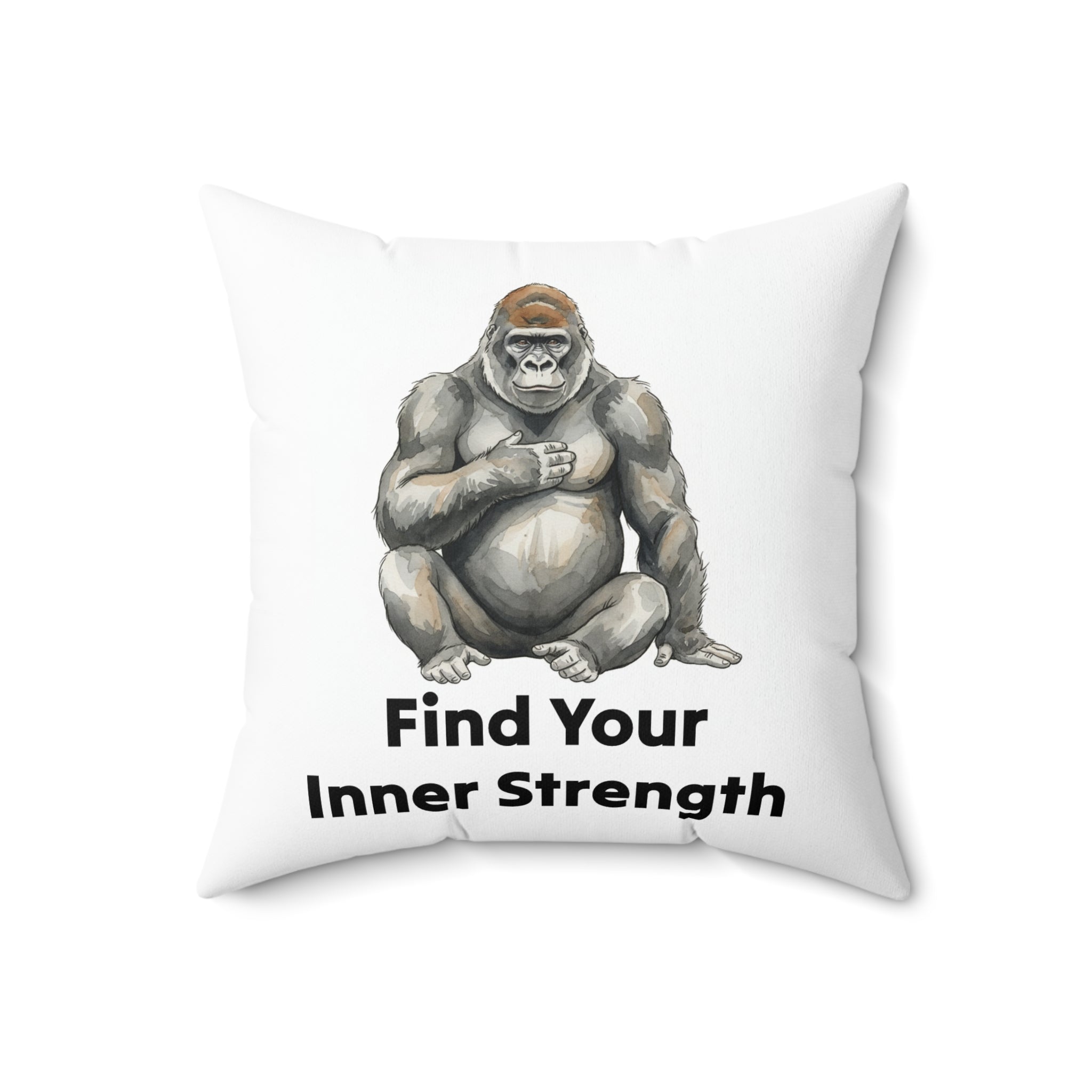 Gorilla 'Find Your Inner Strength' Decorative Pillow