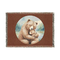 Cozy Mama Bear & Cub - Cotton, Woven Blanket