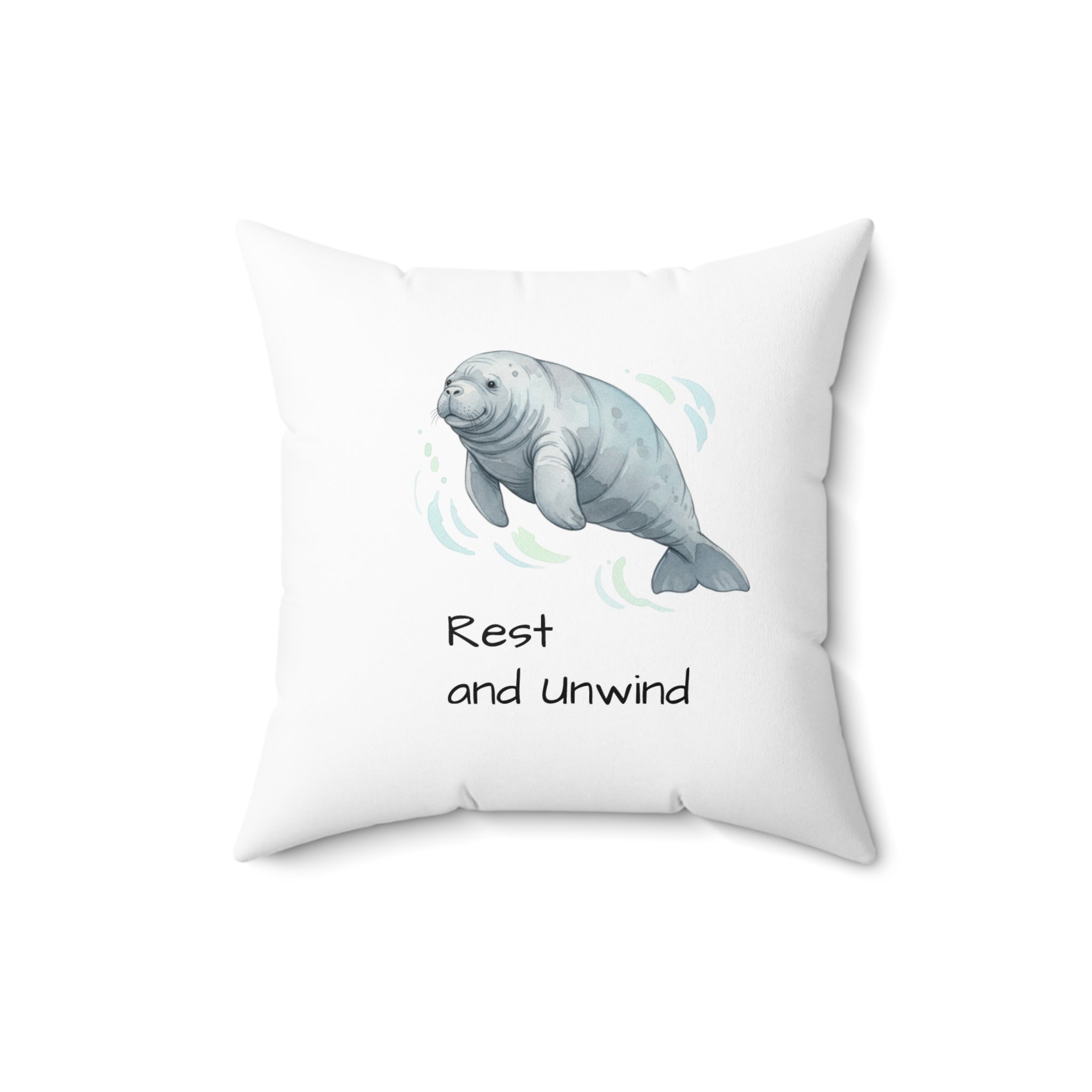 Manatee 'Rest and Unwind' Calm Corner Pillow