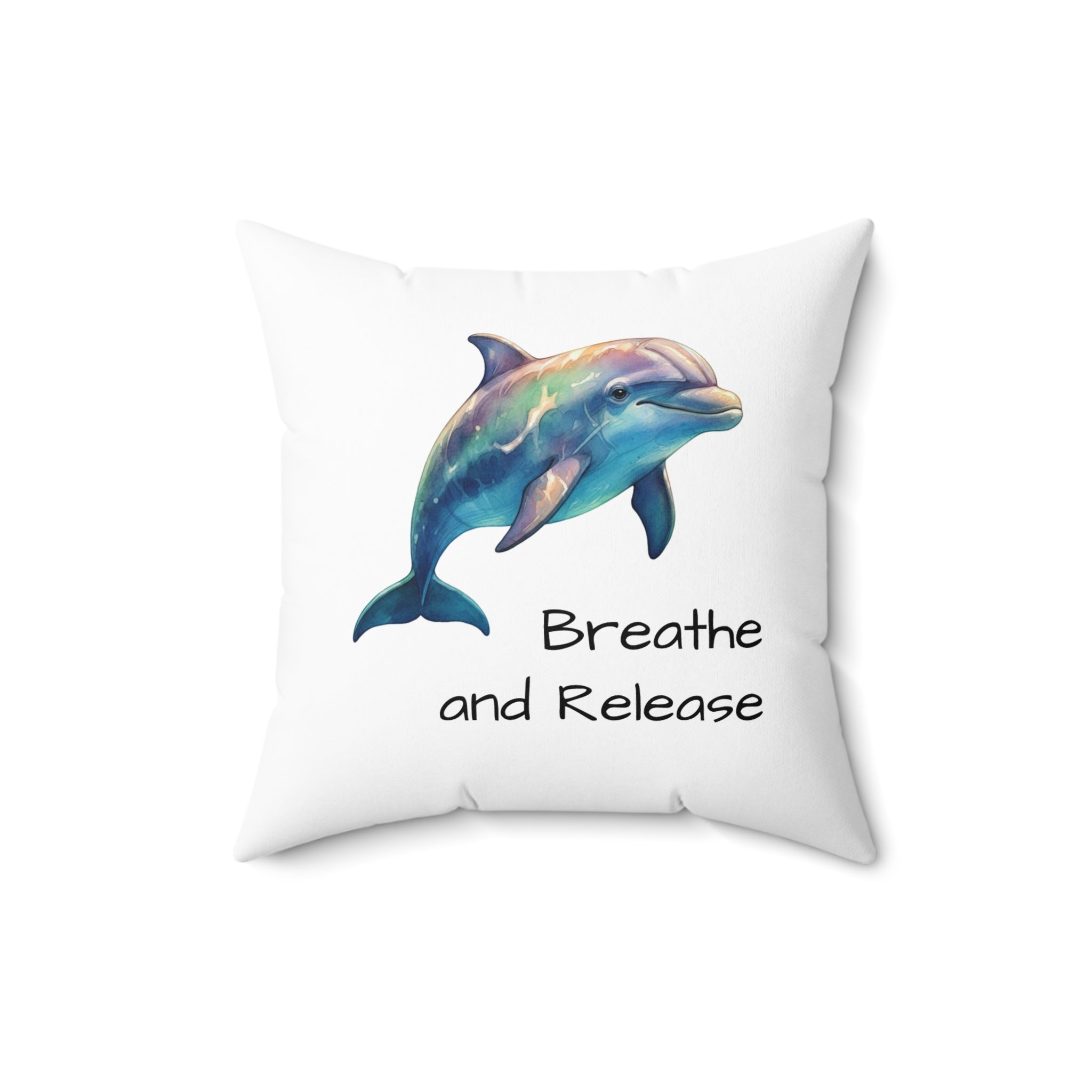 Dolphin 'Breathe and Release' Pillow — Calm Corner Cushion