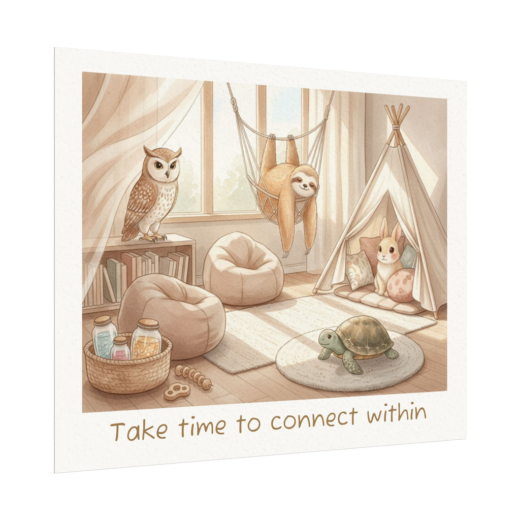 "Take Time to Connect Within" - Calm Corner Watercolor Painting