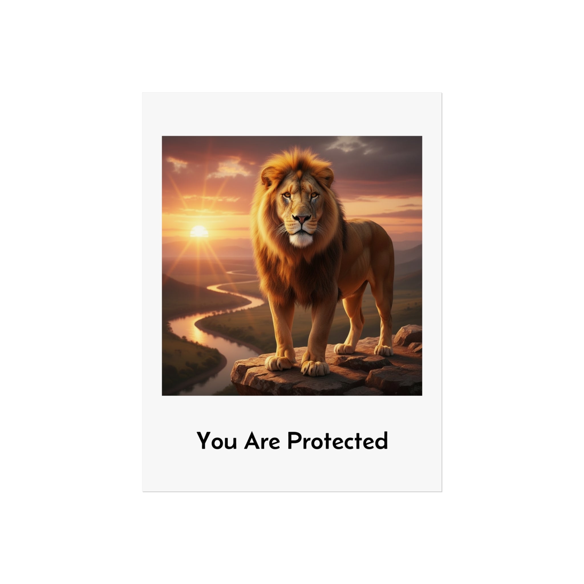 "You Are Always Protected" - Lion Calm Corner Art