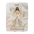 Angel Guardian Personalized Sherpa Blanket — "You Are Seen & Protected" Plush Throw