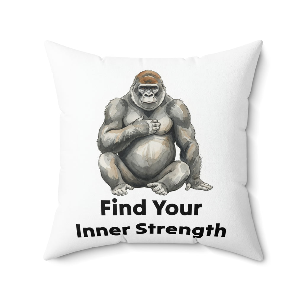 Gorilla 'Find Your Inner Strength' Decorative Pillow