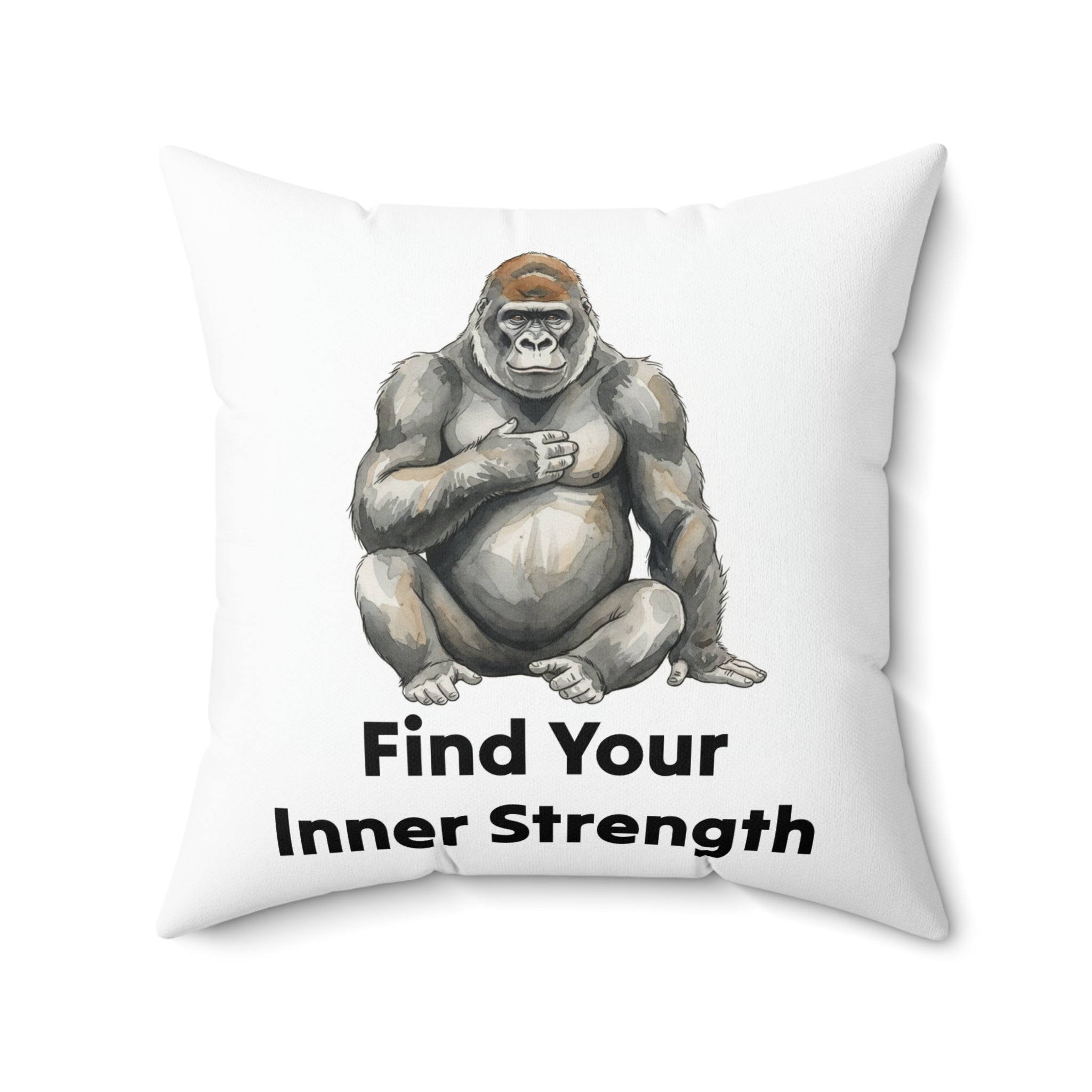Gorilla 'Find Your Inner Strength' Decorative Pillow