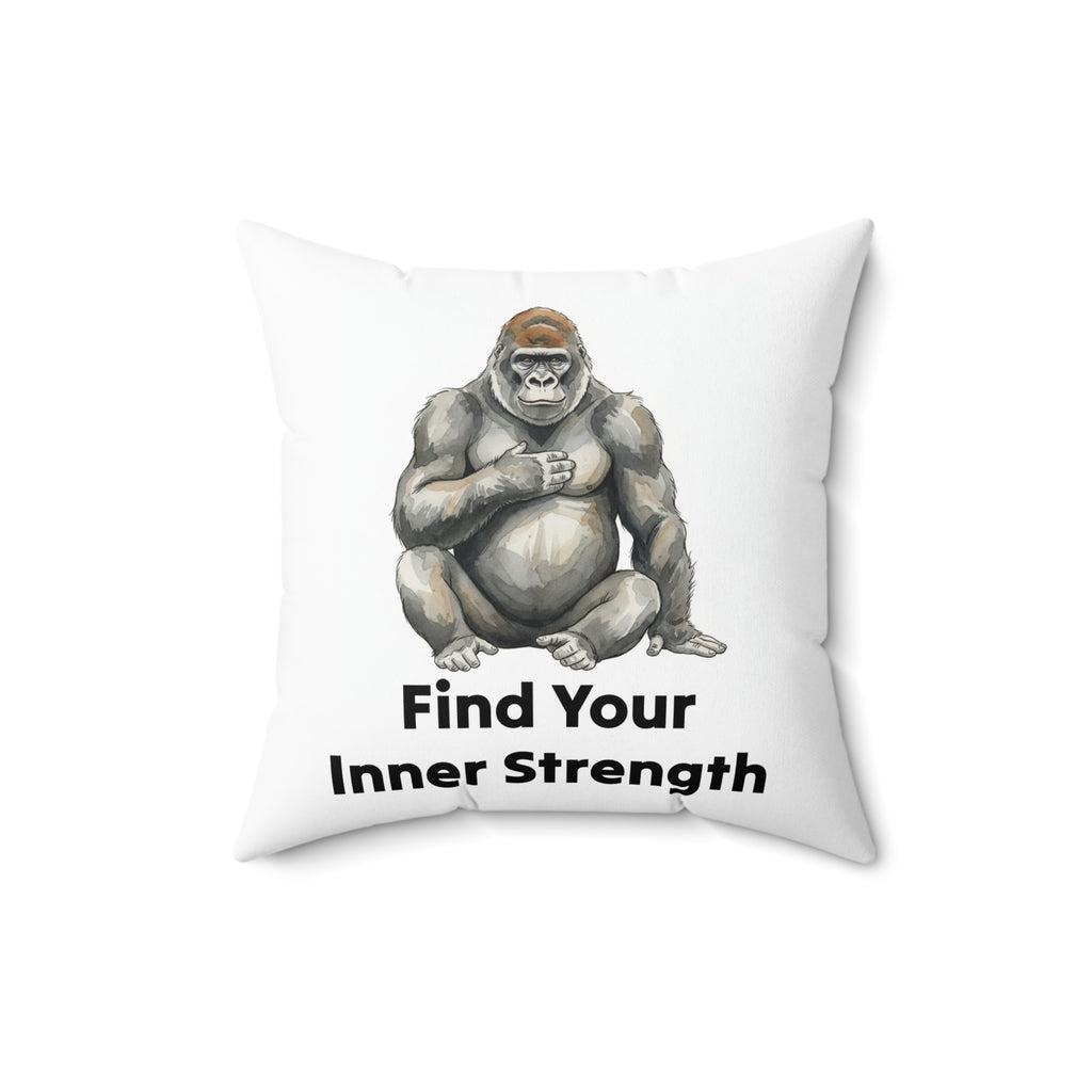 Gorilla 'Find Your Inner Strength' Decorative Pillow