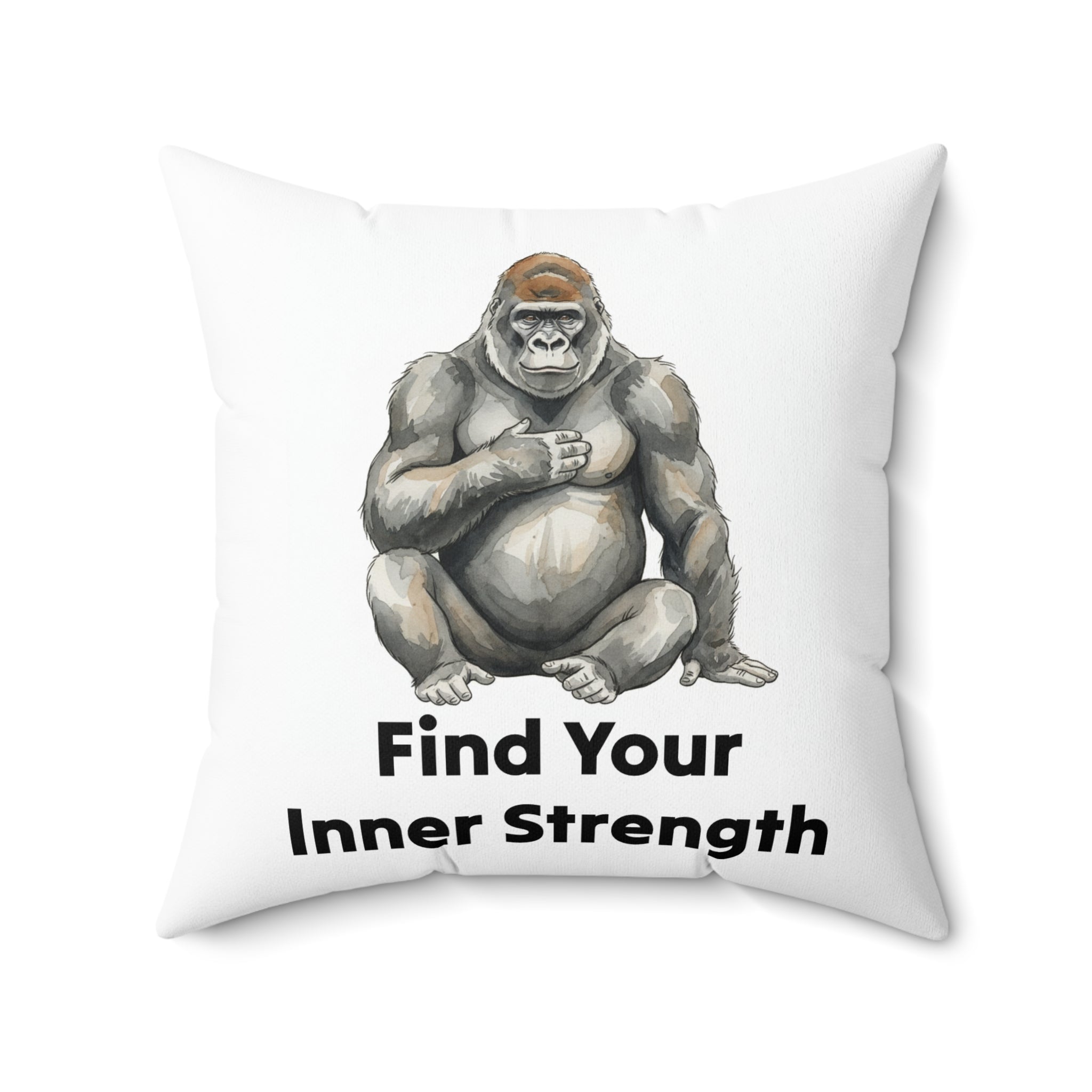 Gorilla 'Find Your Inner Strength' Decorative Pillow