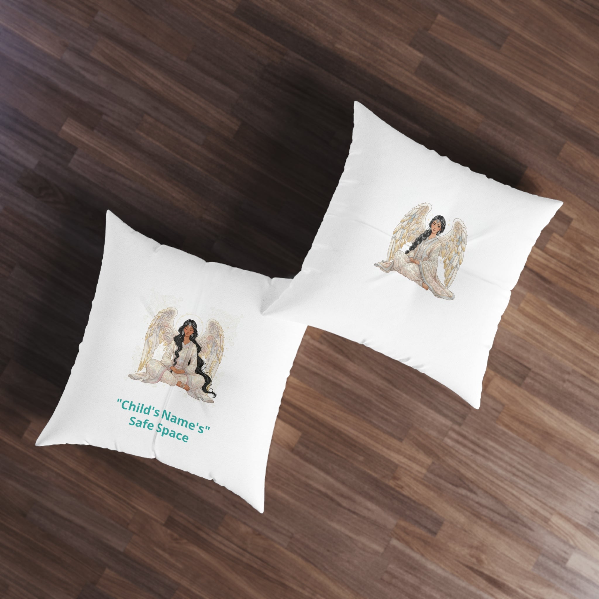 Safe Space Floor Pillow — Personalized Angel Cushion