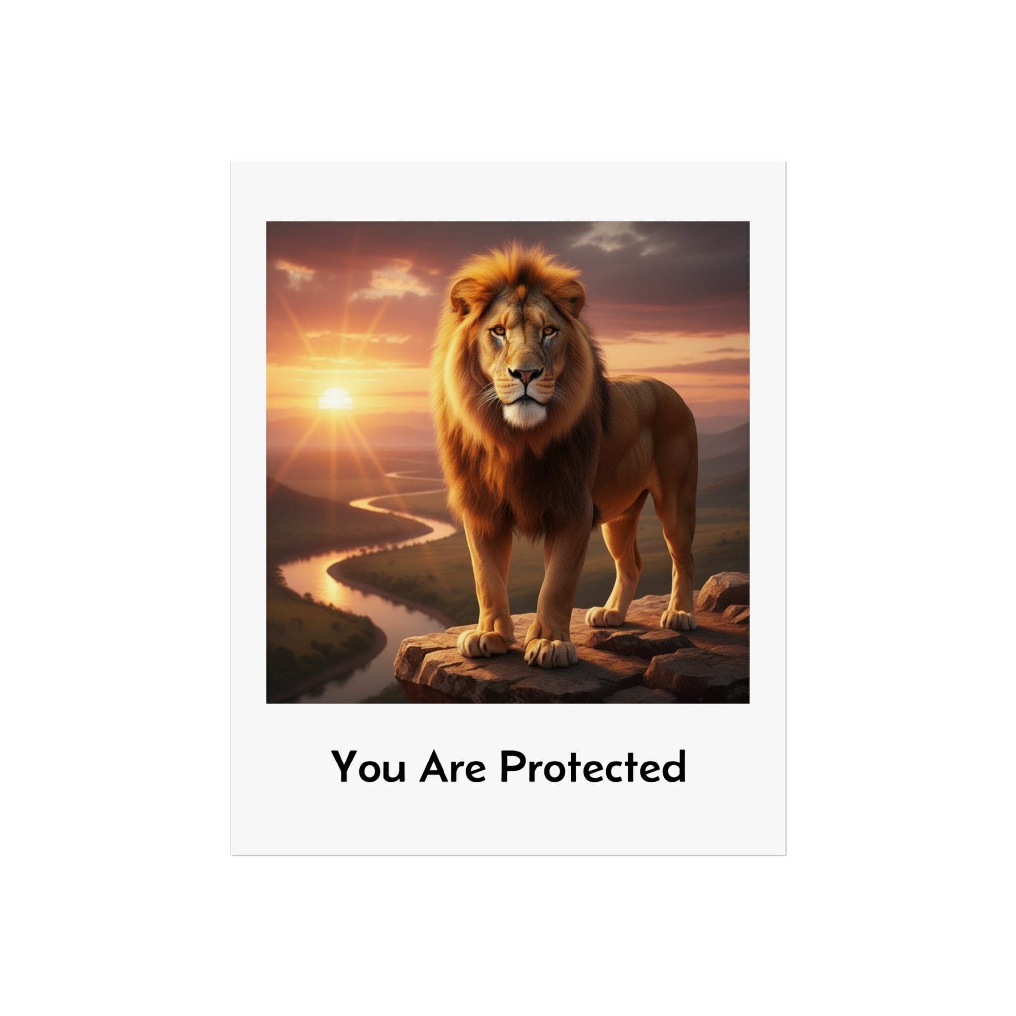 "You Are Always Protected" - Lion Calm Corner Art