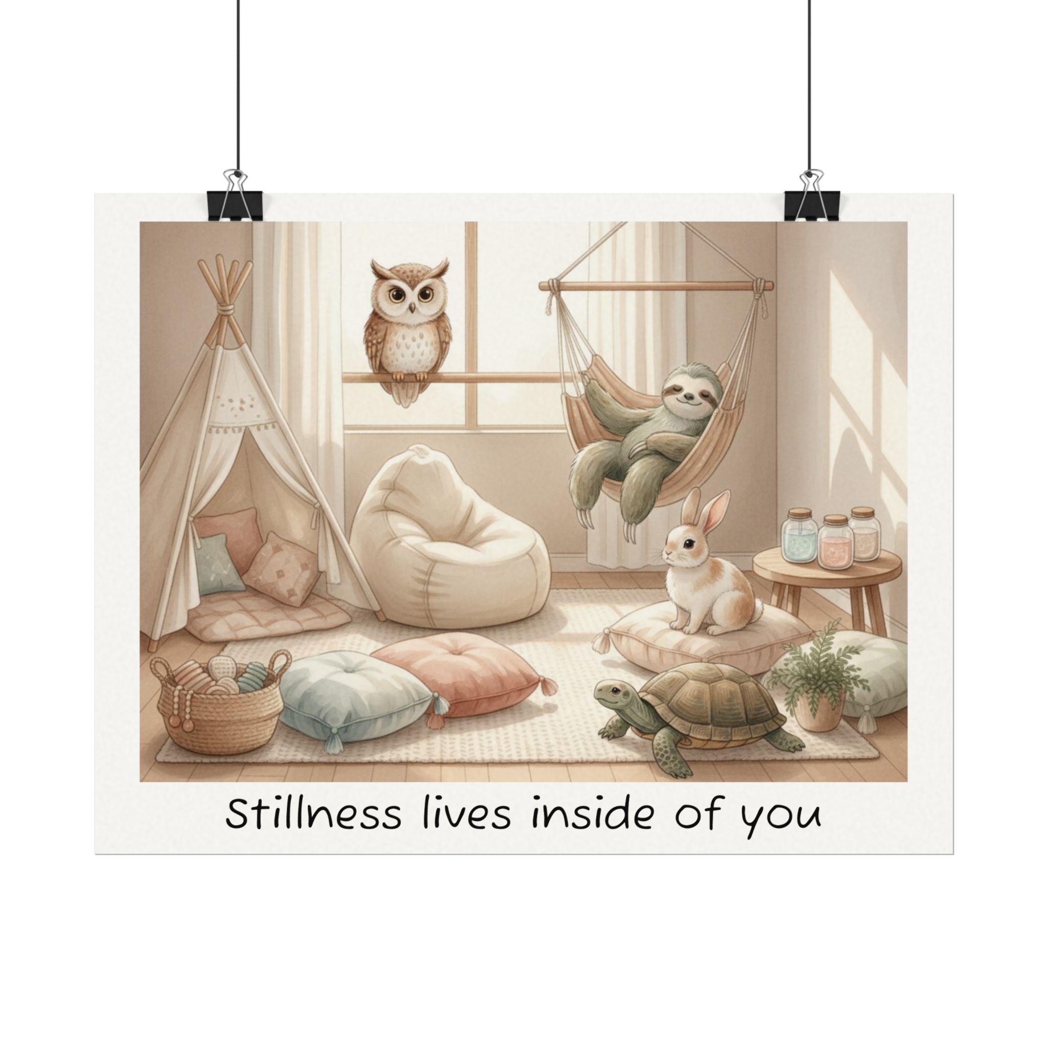 "Stillness lives inside you" Calm Corner Comfort Critters Art