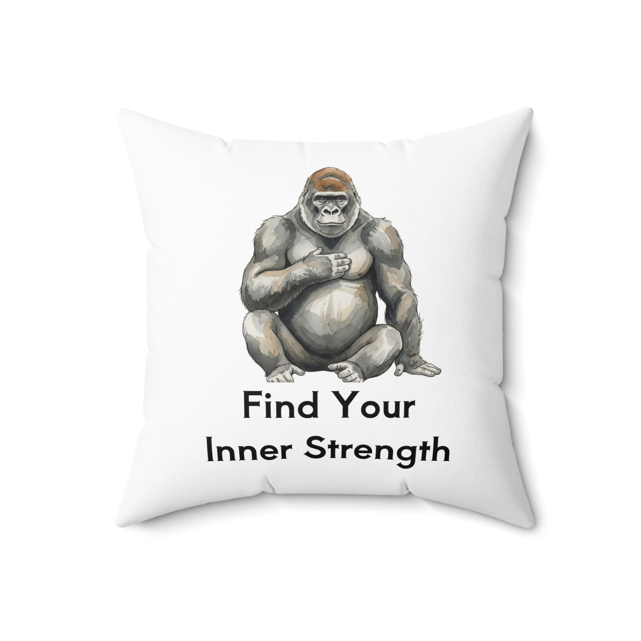 Gorilla 'Find Your Inner Strength' Decorative Pillow