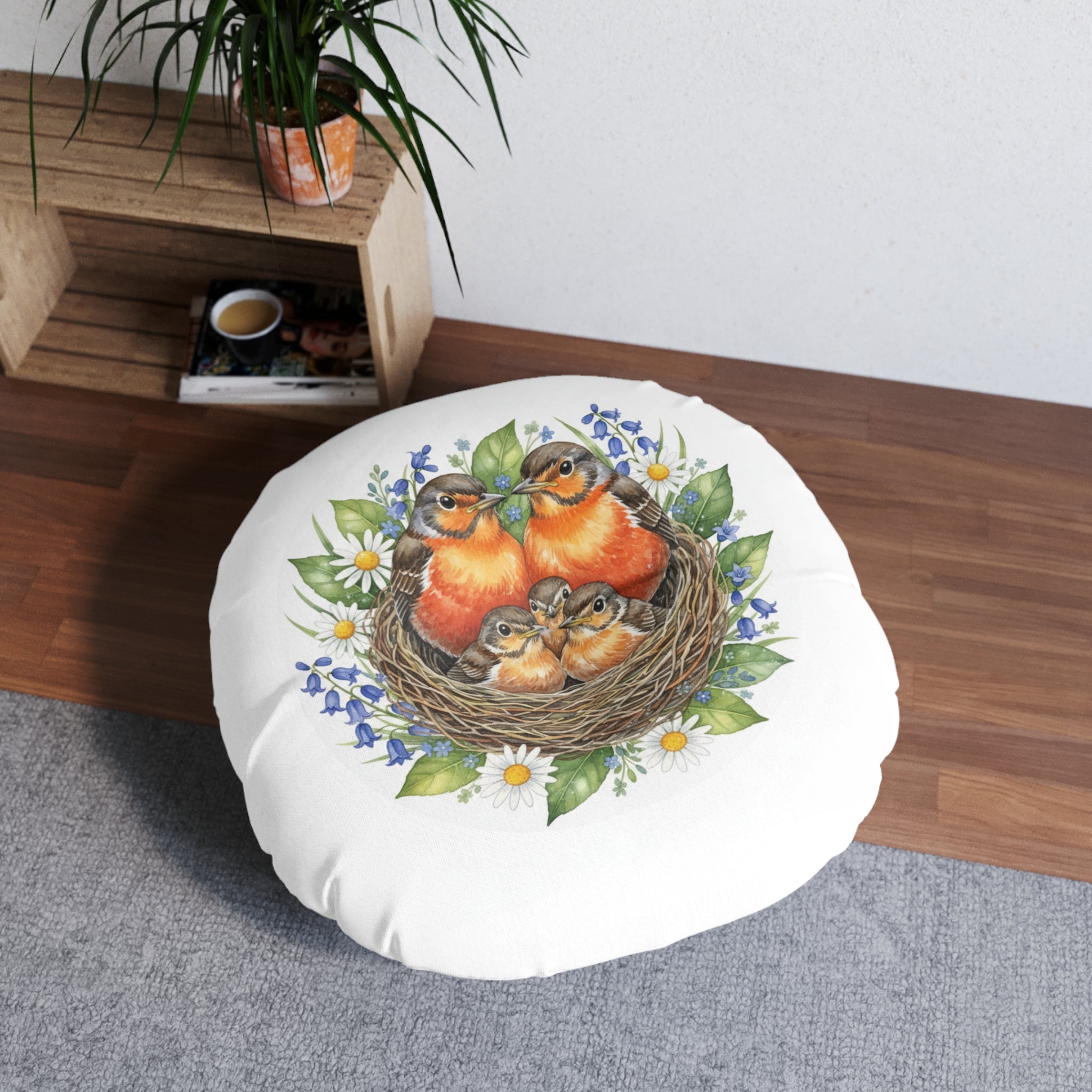 Round Tufted Floor Pillow — Robins & Swallows Calm Corner Cushion