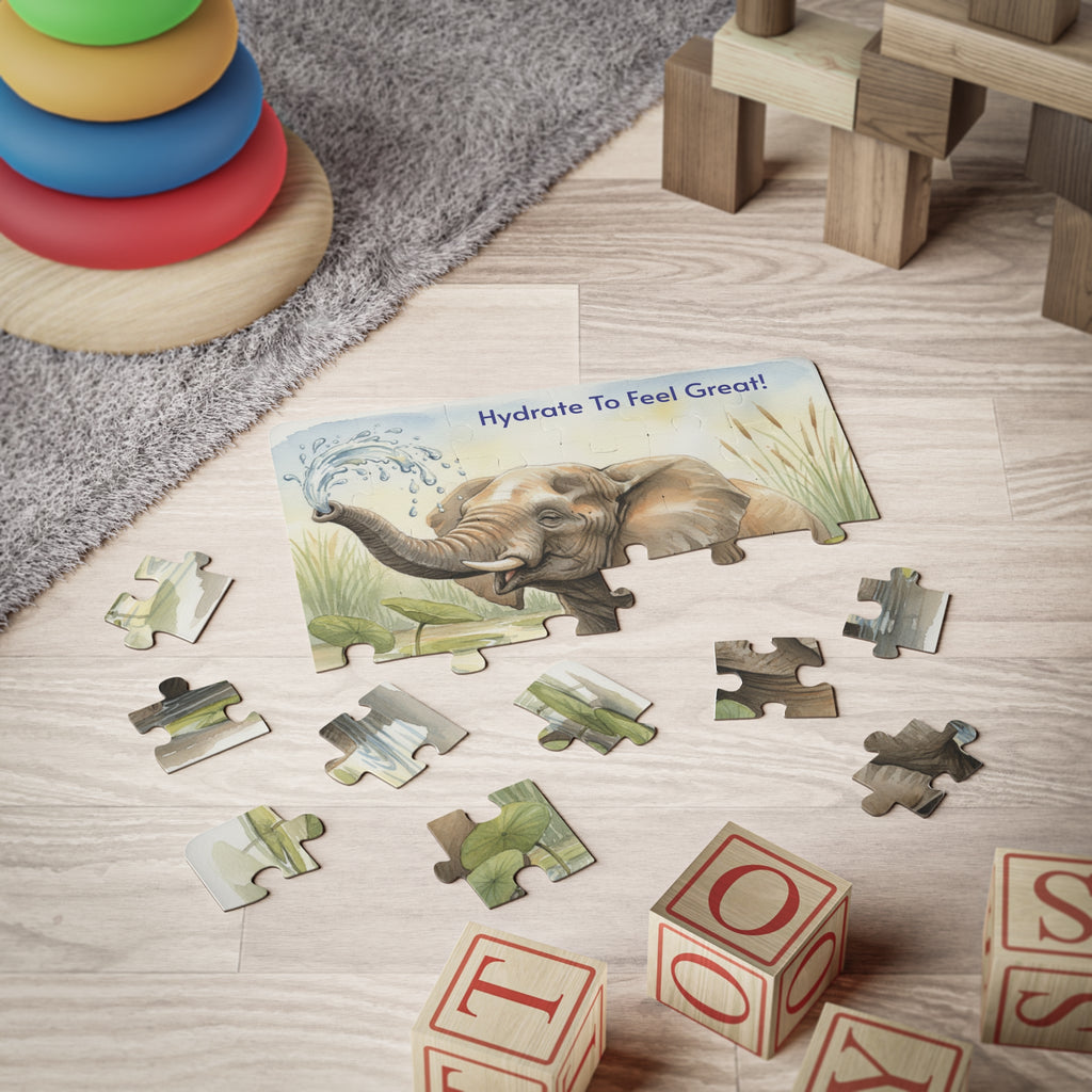 Elephant Hydration Kids Puzzle — 30-Piece Toddler Jigsaw