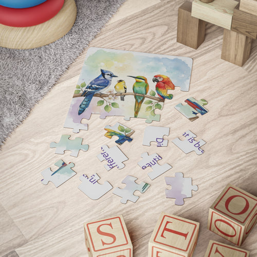"Different Is Beautiful" 30-Piece Kids' Tropical Bird Puzzle