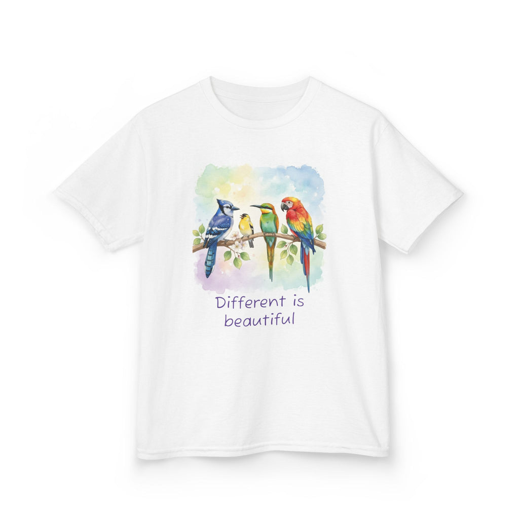 Different Is Beautiful - Watercolor Birds Kids T-Shirt