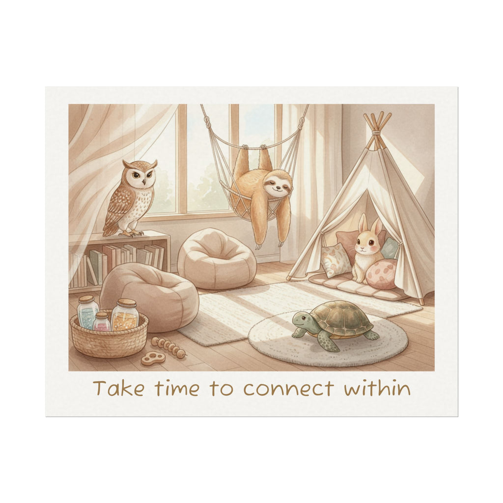 "Take Time to Connect Within" - Calm Corner Watercolor Painting