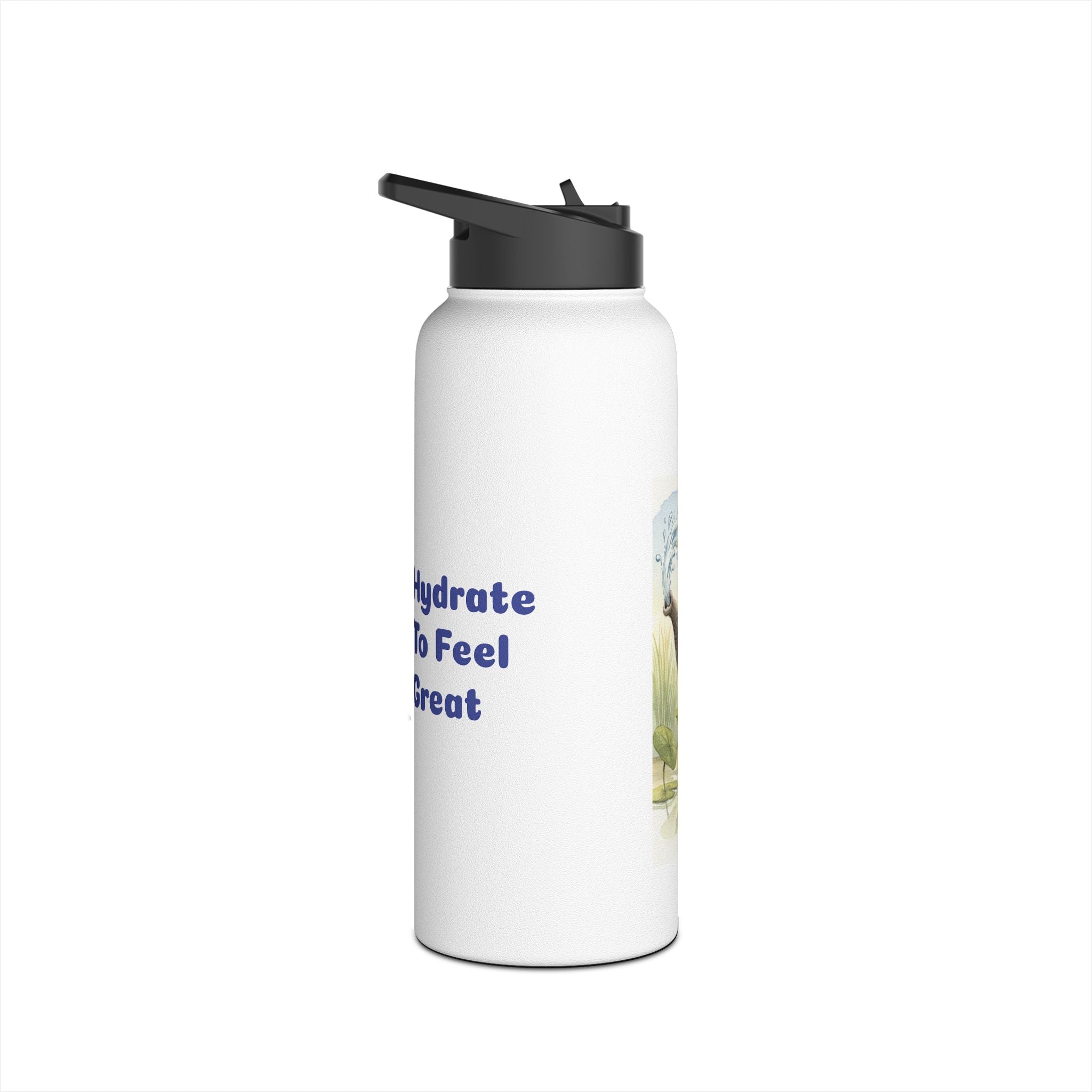 "Hydrate To Feel Great" — Elephant Stainless Steel Water Bottle