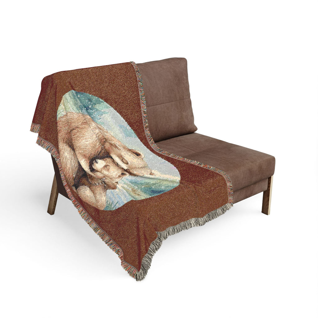 Cozy Mama Bear & Cub - Cotton, Woven Blanket