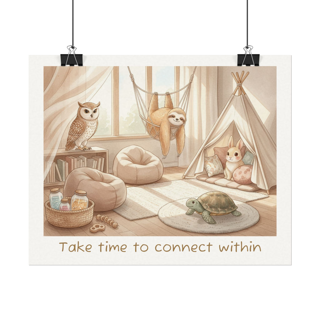 "Take Time to Connect Within" - Calm Corner Watercolor Painting