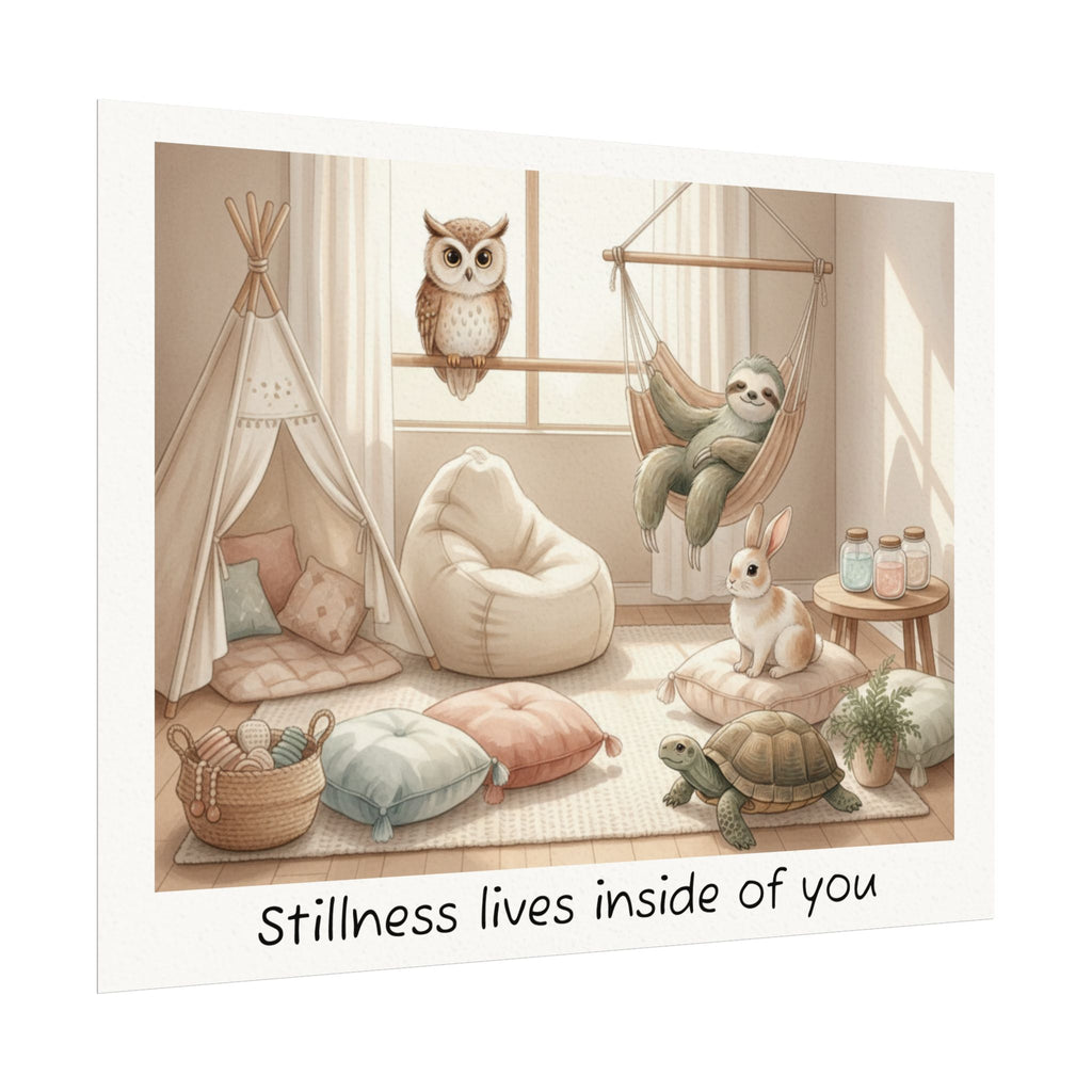 "Stillness lives inside you" Calm Corner Comfort Critters Art