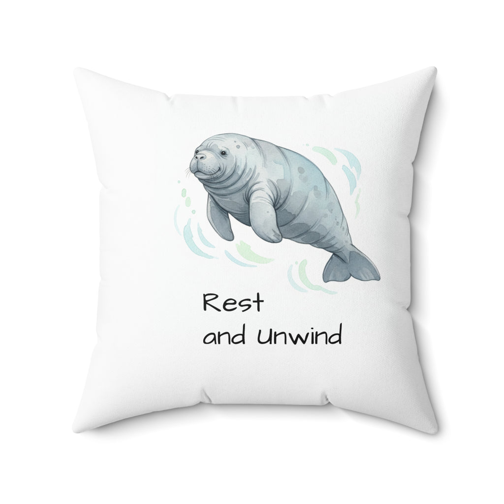 Manatee 'Rest and Unwind' Pillow