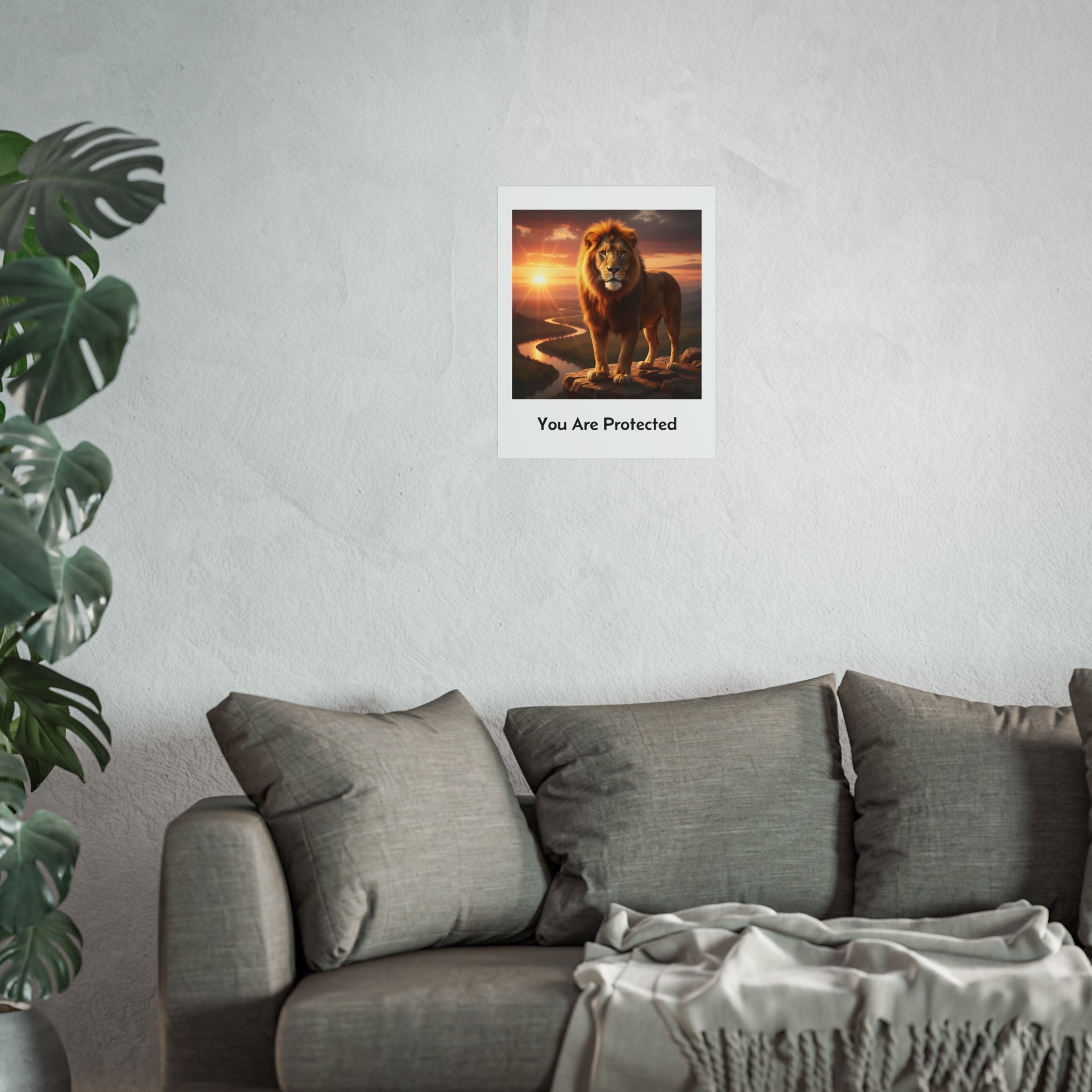 "You Are Always Protected" - Lion Calm Corner Art
