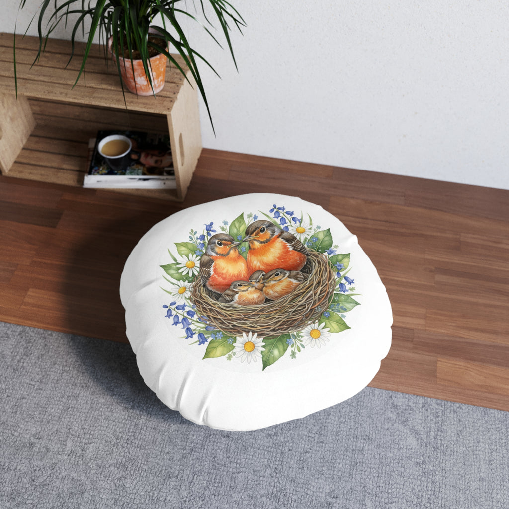 Round Tufted Floor Pillow — Robins & Swallows Calm Corner Cushion