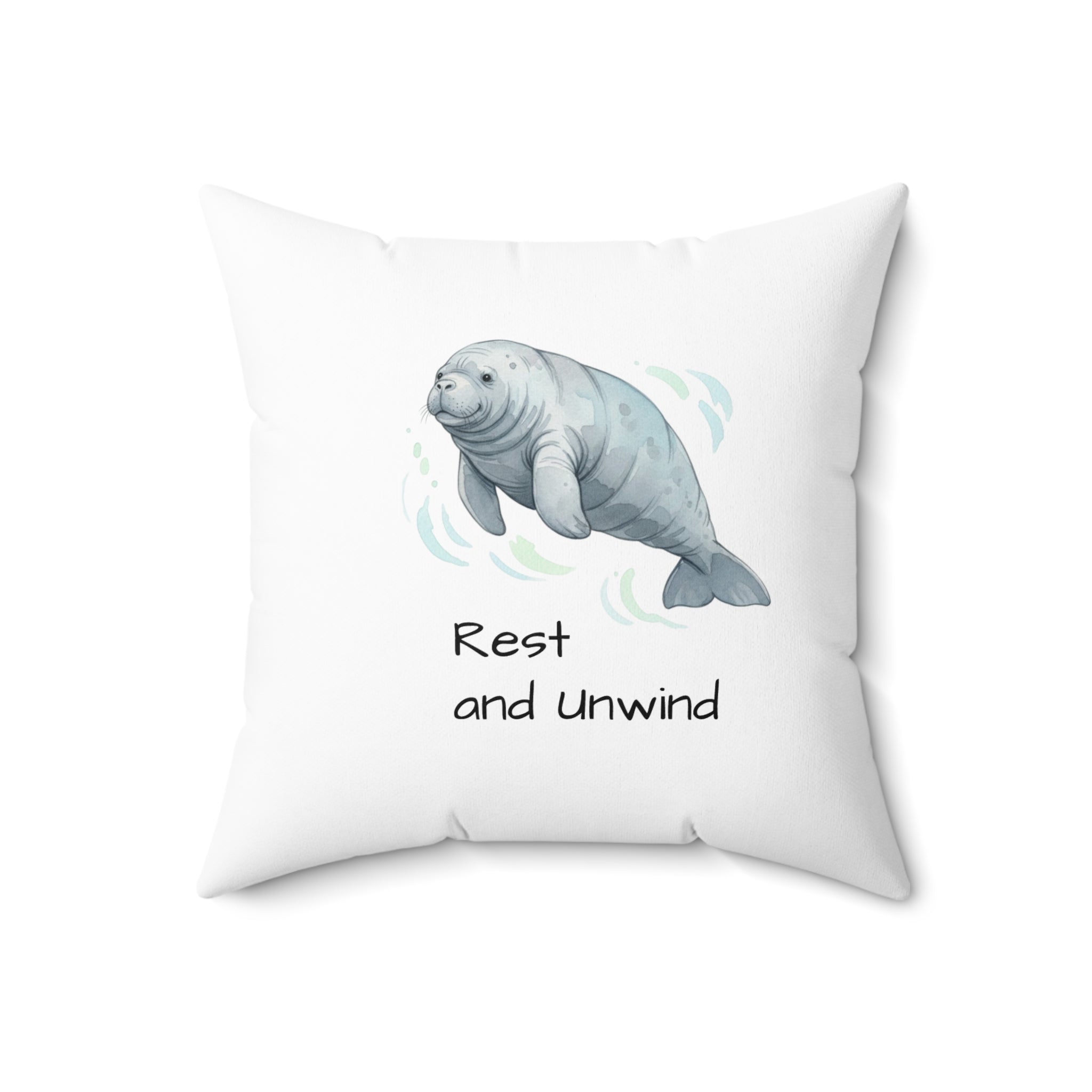 Manatee 'Rest and Unwind' Calm Corner Pillow