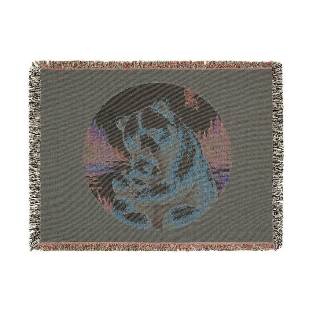 Cozy Mama Bear & Cub - Cotton, Woven Blanket