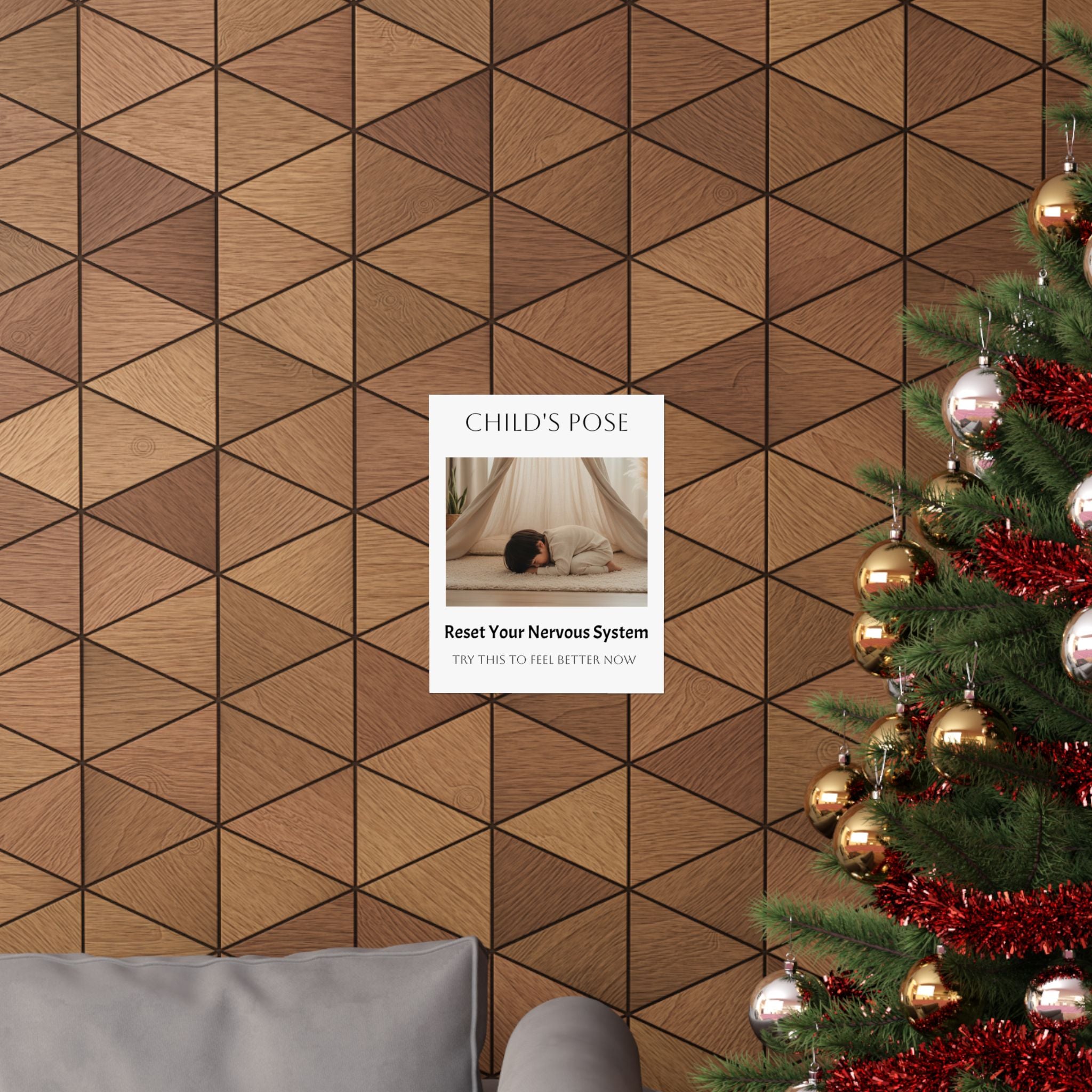 Child's Pose Yoga Poster — 'Reset Your Nervous System' Matte Wall Art