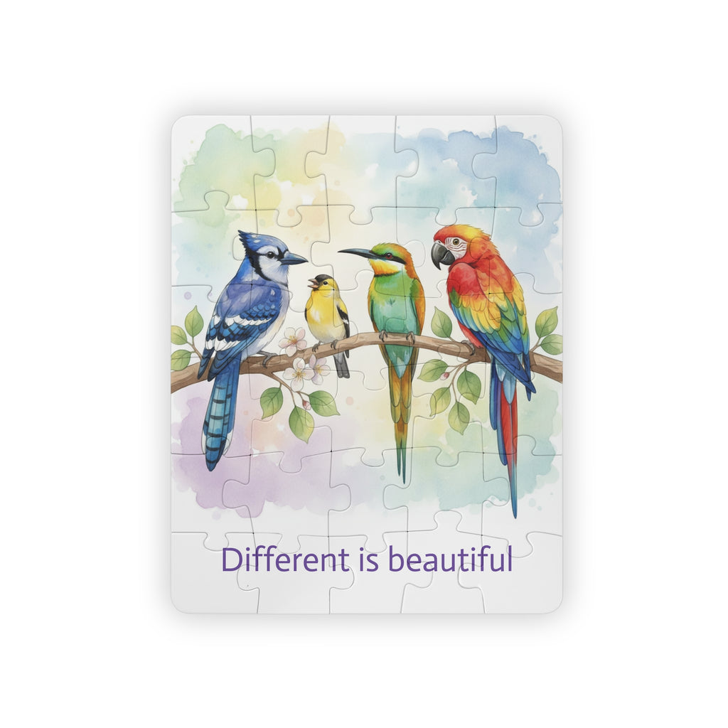 "Different Is Beautiful" 30-Piece Kids' Tropical Bird Puzzle