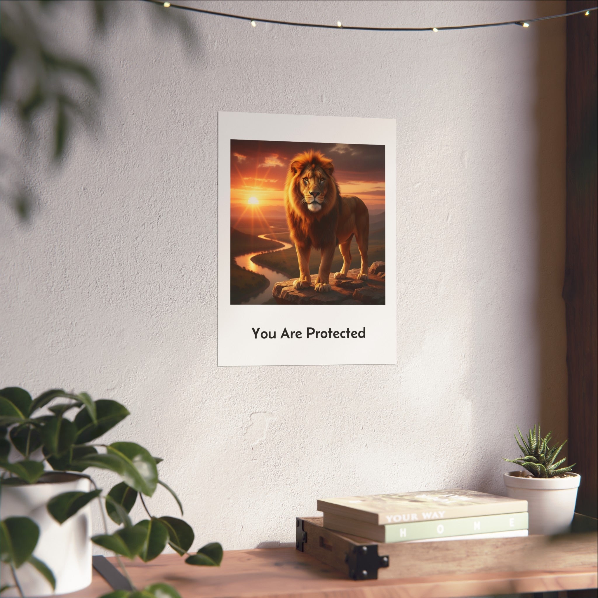 "You Are Always Protected" - Lion Calm Corner Art