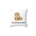 Lion Calm Corner Pillow — "You Are Protected"