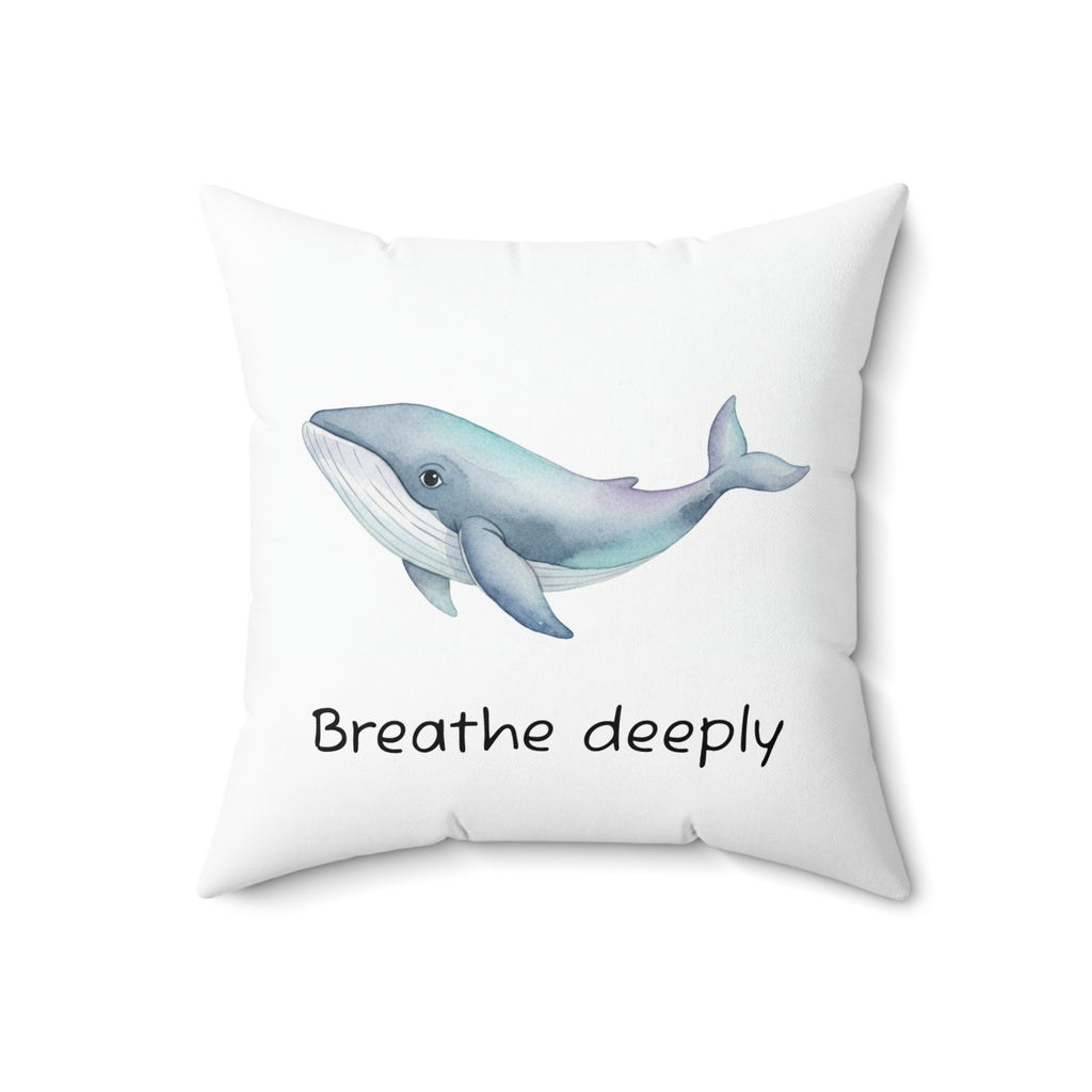 Whale 'Breathe Deeply' Calm Corner Pillow