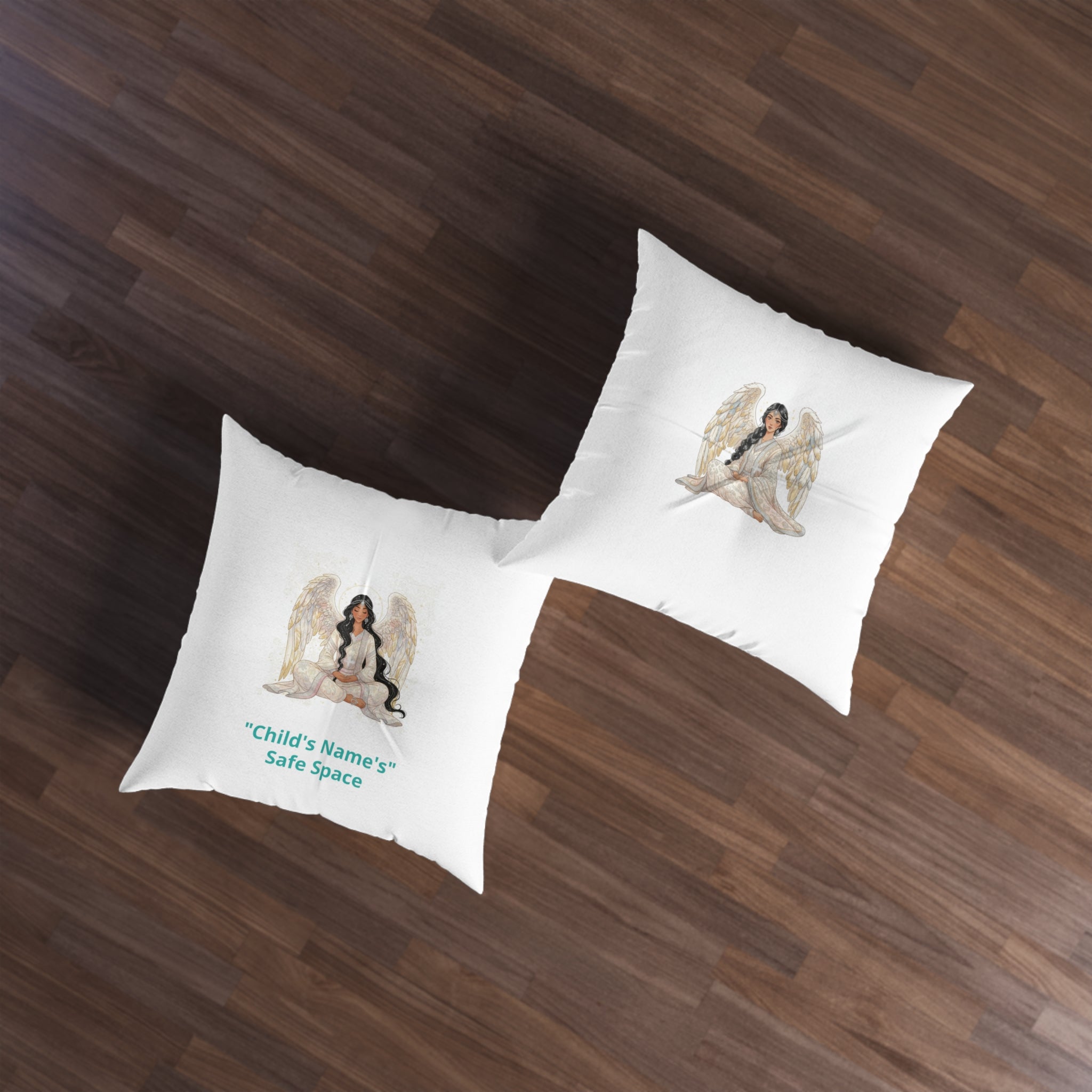 Safe Space Floor Pillow — Personalized Angel Cushion