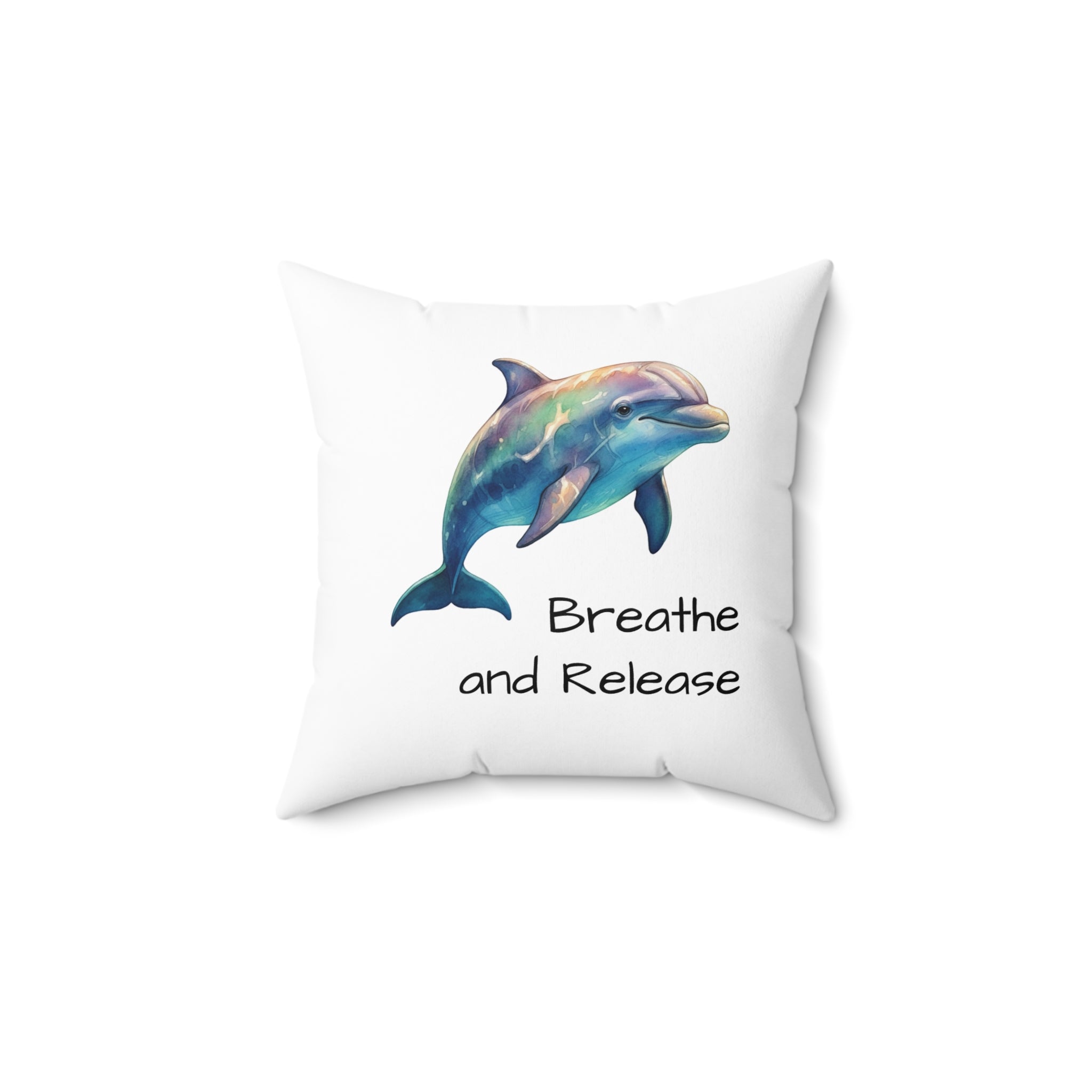 Dolphin 'Breathe and Release' Pillow — Calm Corner Cushion