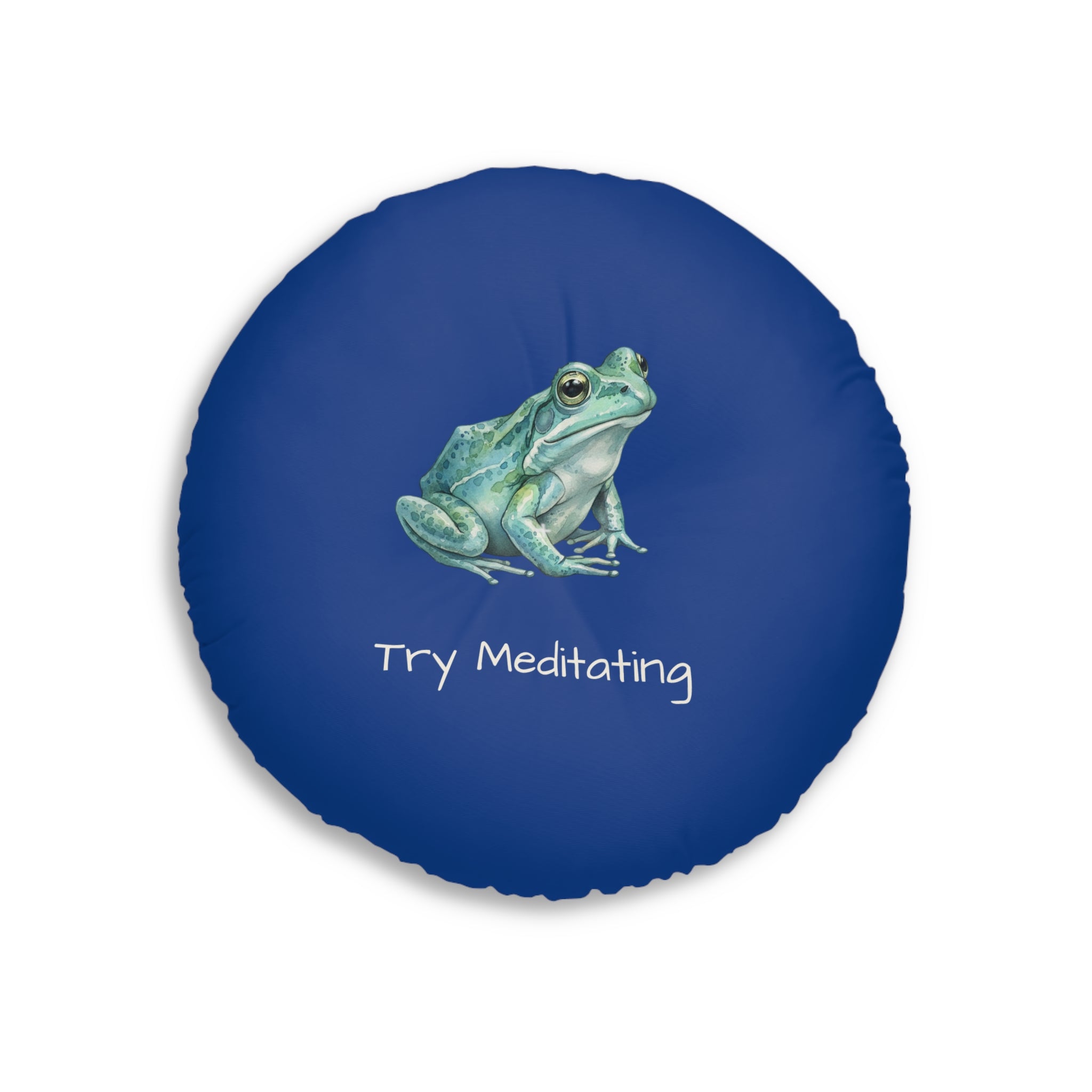 Round Floor Pillow —  Turtle & Frog Relaxation Cushion