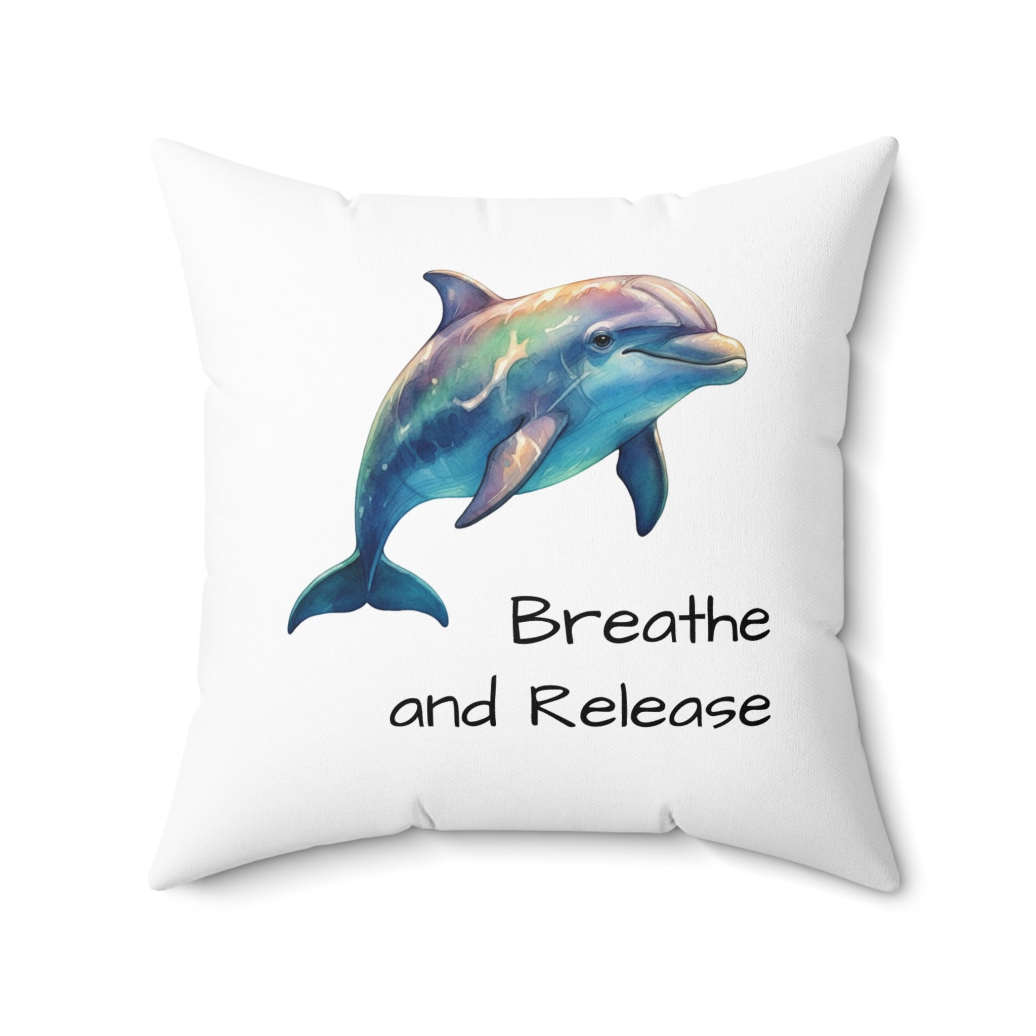 Dolphin 'Breathe and Release' Pillow — Calm Corner Cushion