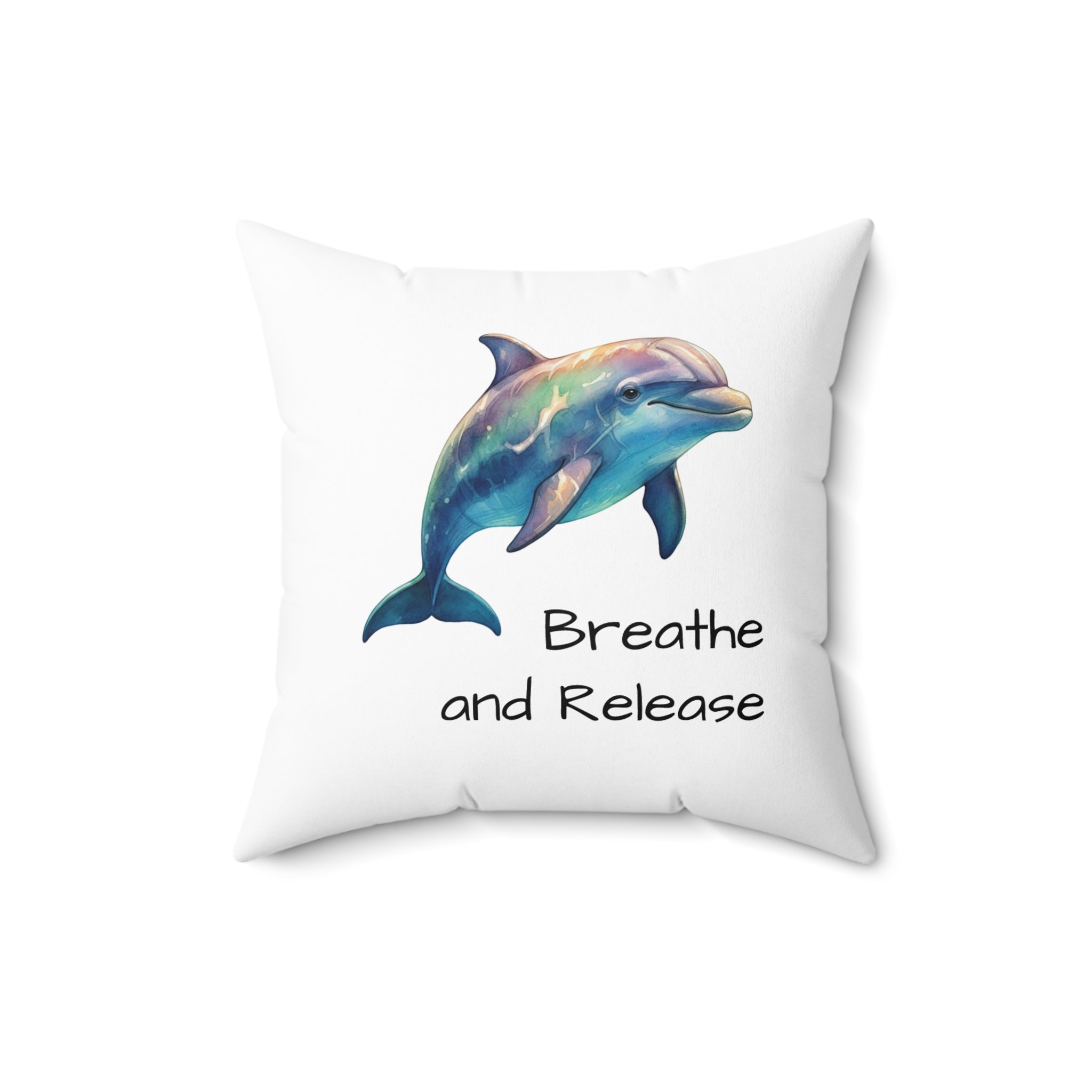 Dolphin 'Breathe and Release' Pillow — Calm Corner Cushion