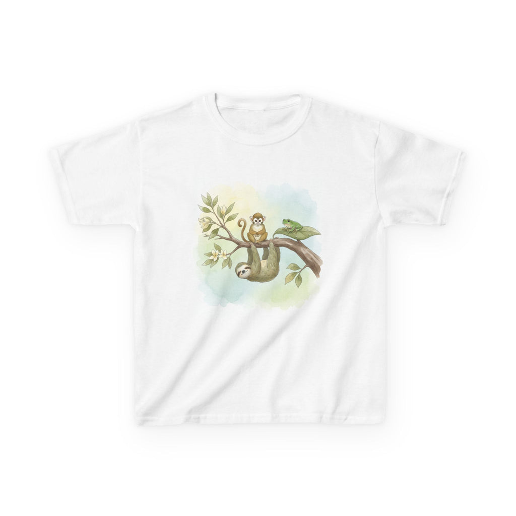 Kids Tee — Watercolor Sloth and Monkey Woodland T-Shirt