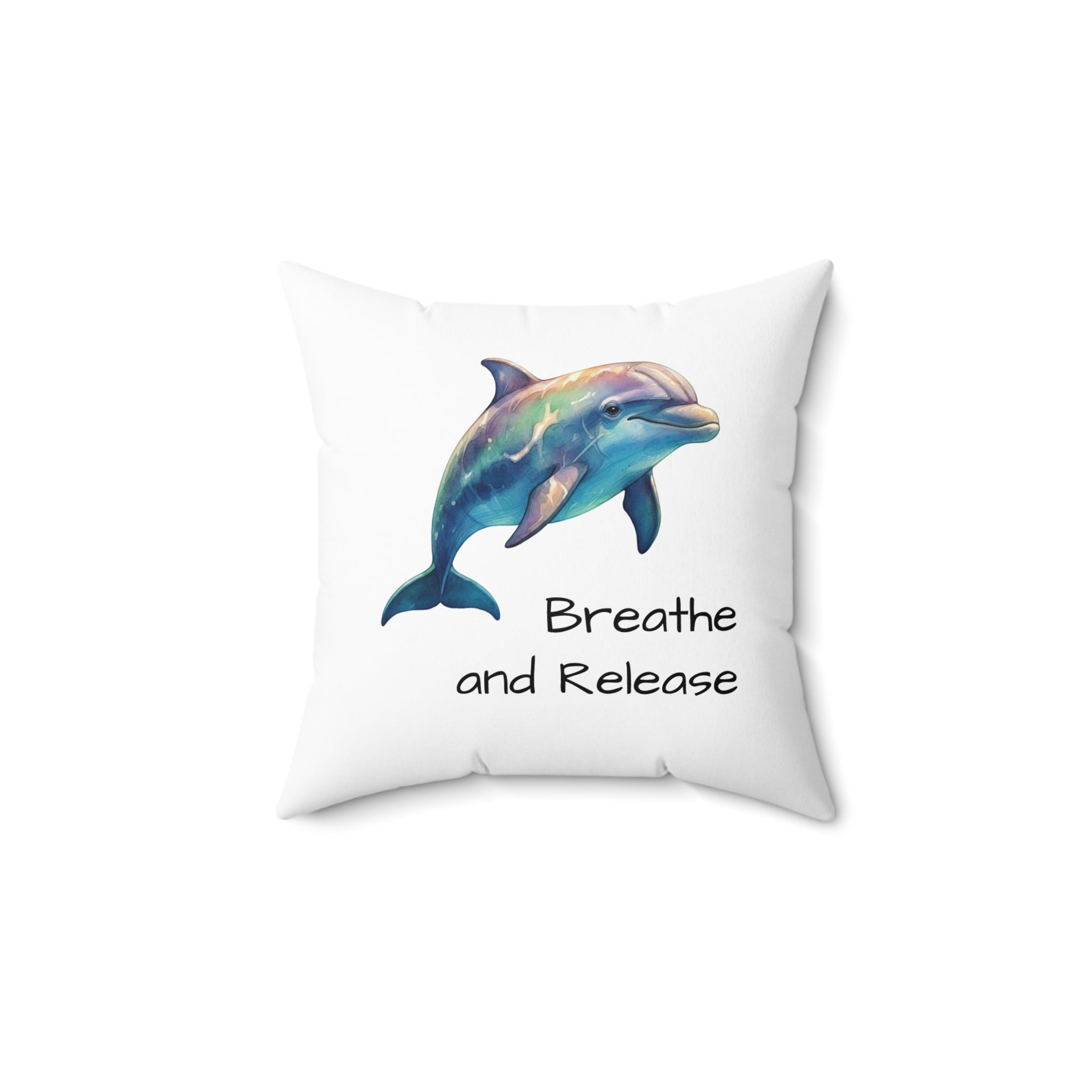 Dolphin 'Breathe and Release' Pillow — Calm Corner Cushion