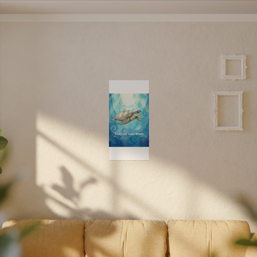 Find Your Calm Within Turtle Watercolor Poster