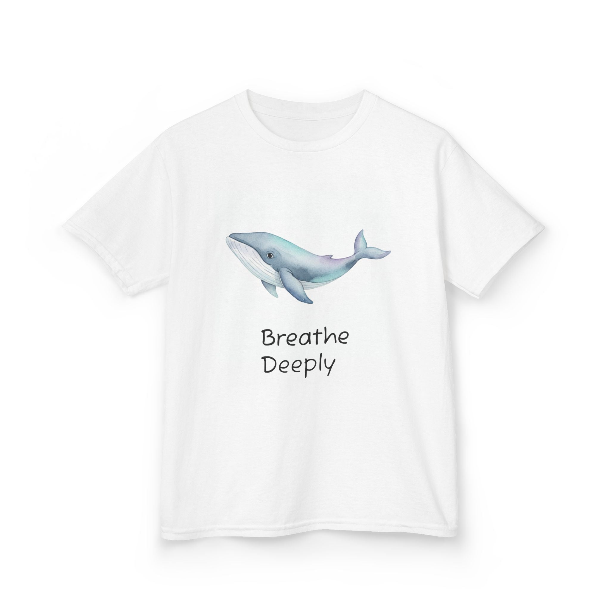 Kids T-Shirt — Calm Whale "Breathe Deeply" Relaxation Tee