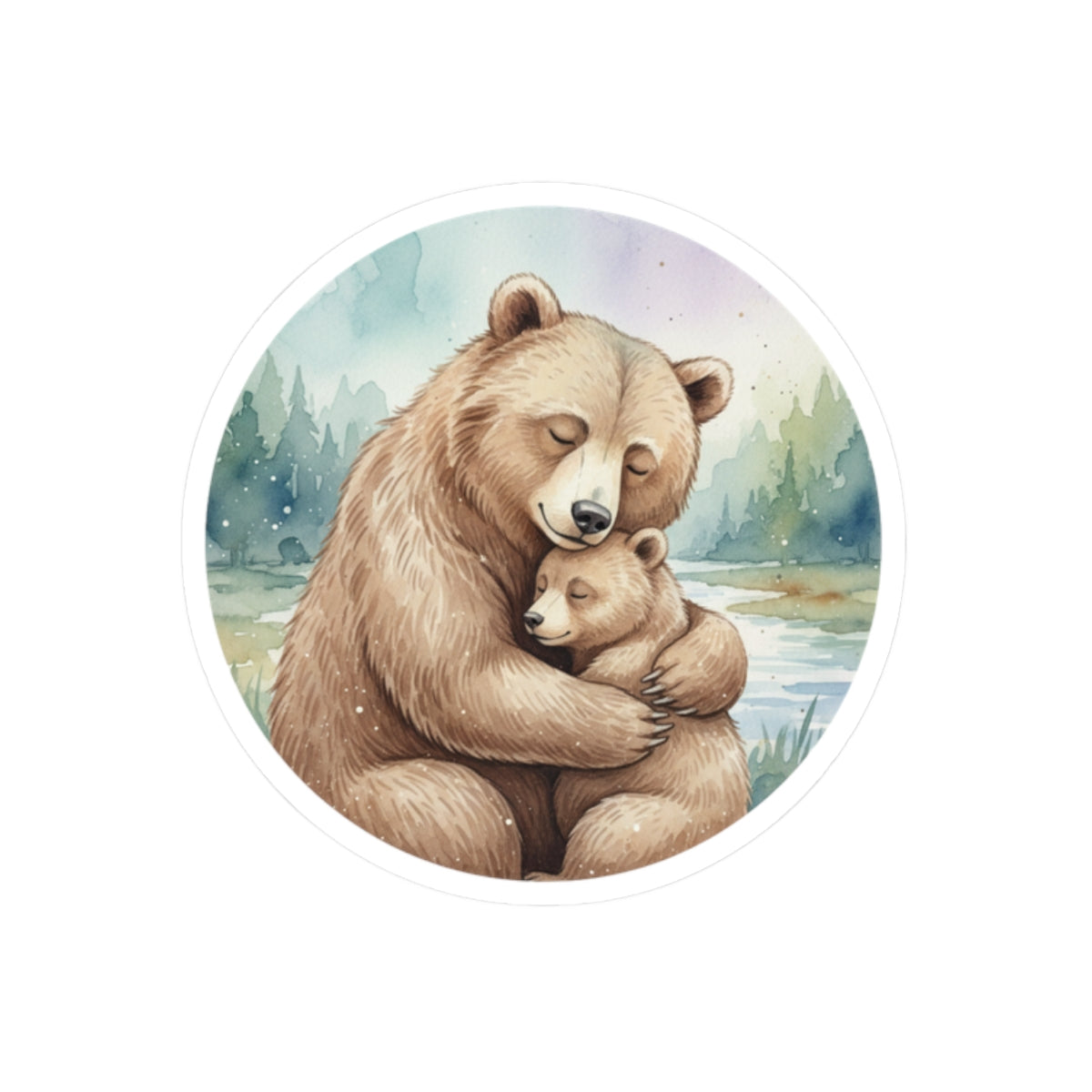 Bear Hug Sticker —  Kiss-Cut Decal