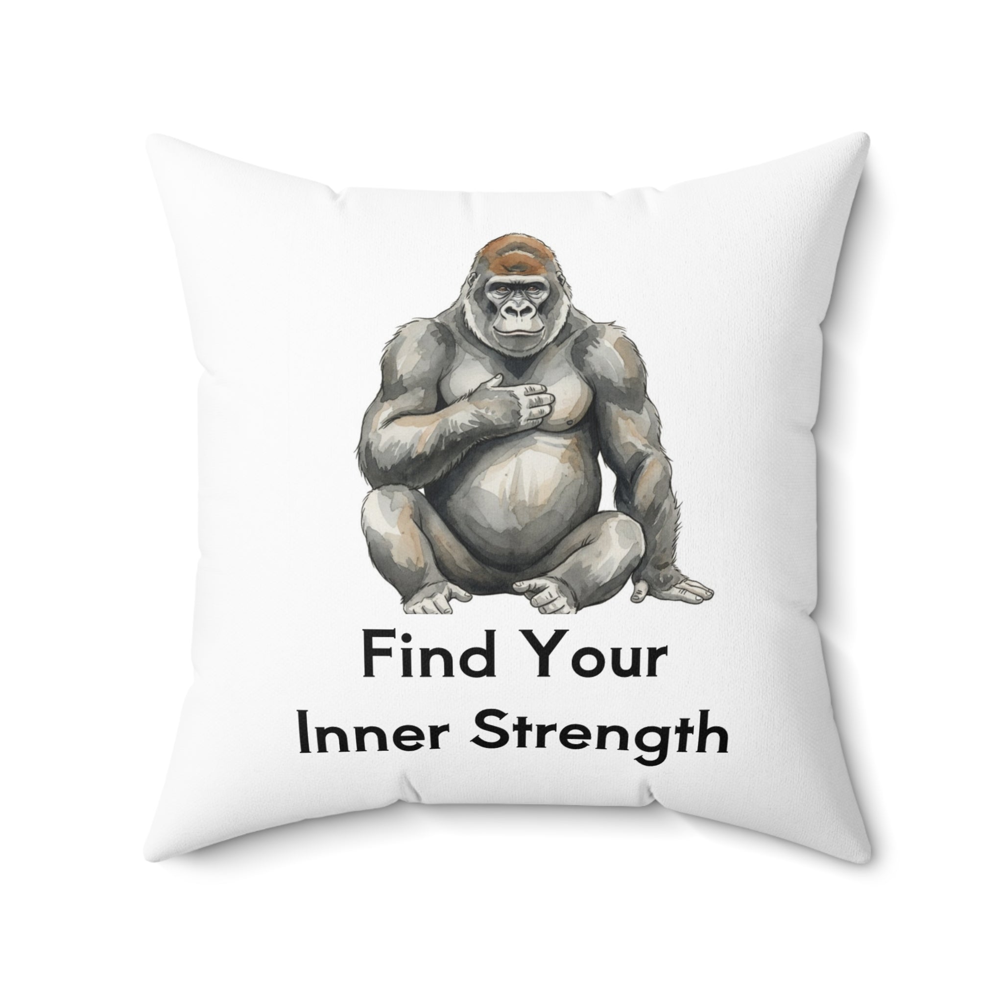 Gorilla 'Find Your Inner Strength' Decorative Pillow