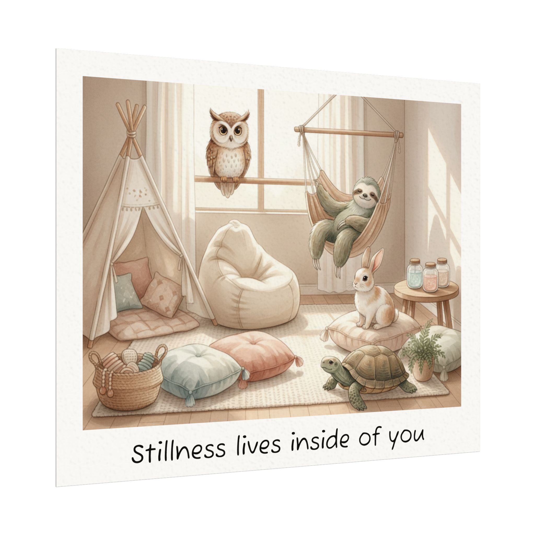 "Stillness lives inside you" Calm Corner Comfort Critters Art
